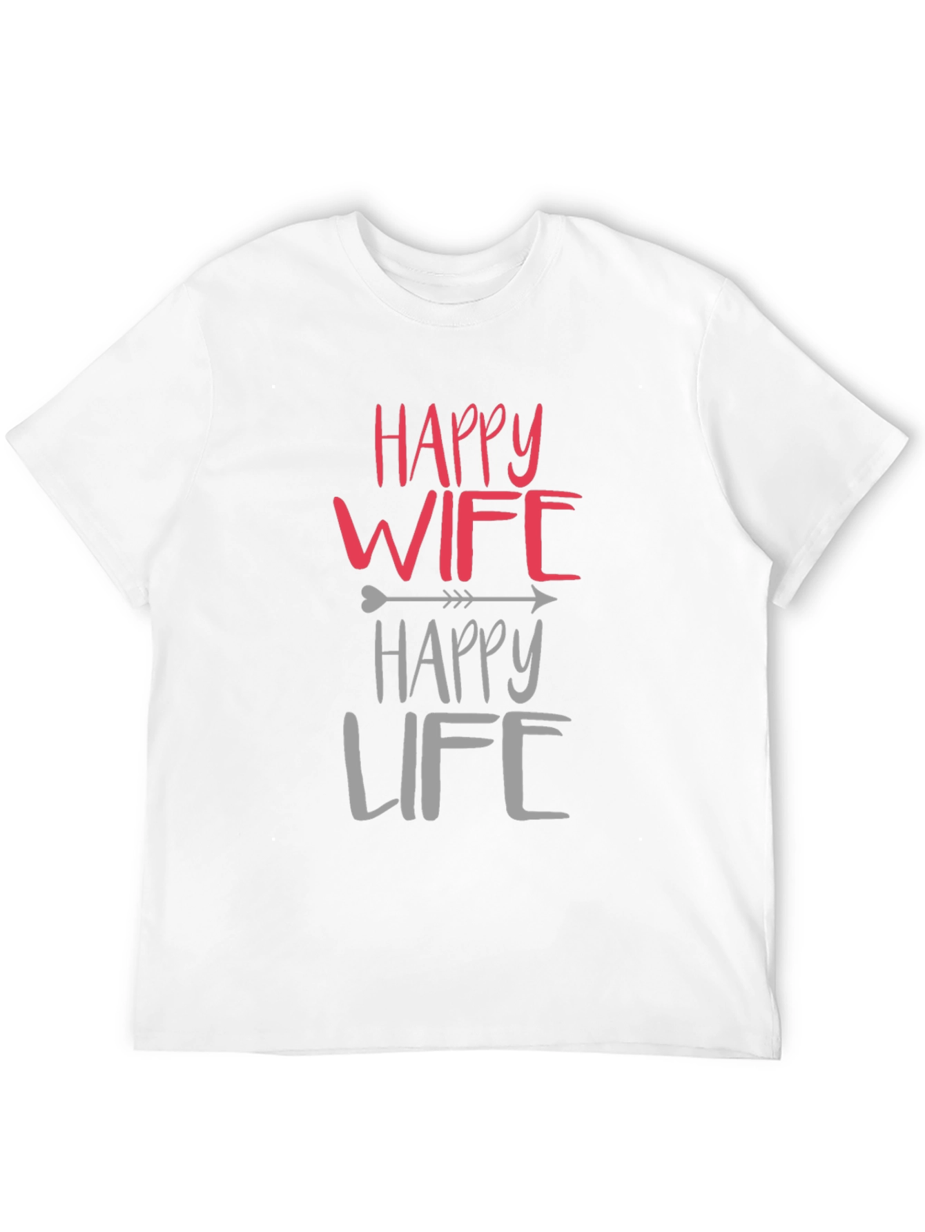 Happy Wife Happy Life Black Graphic T-Shirt