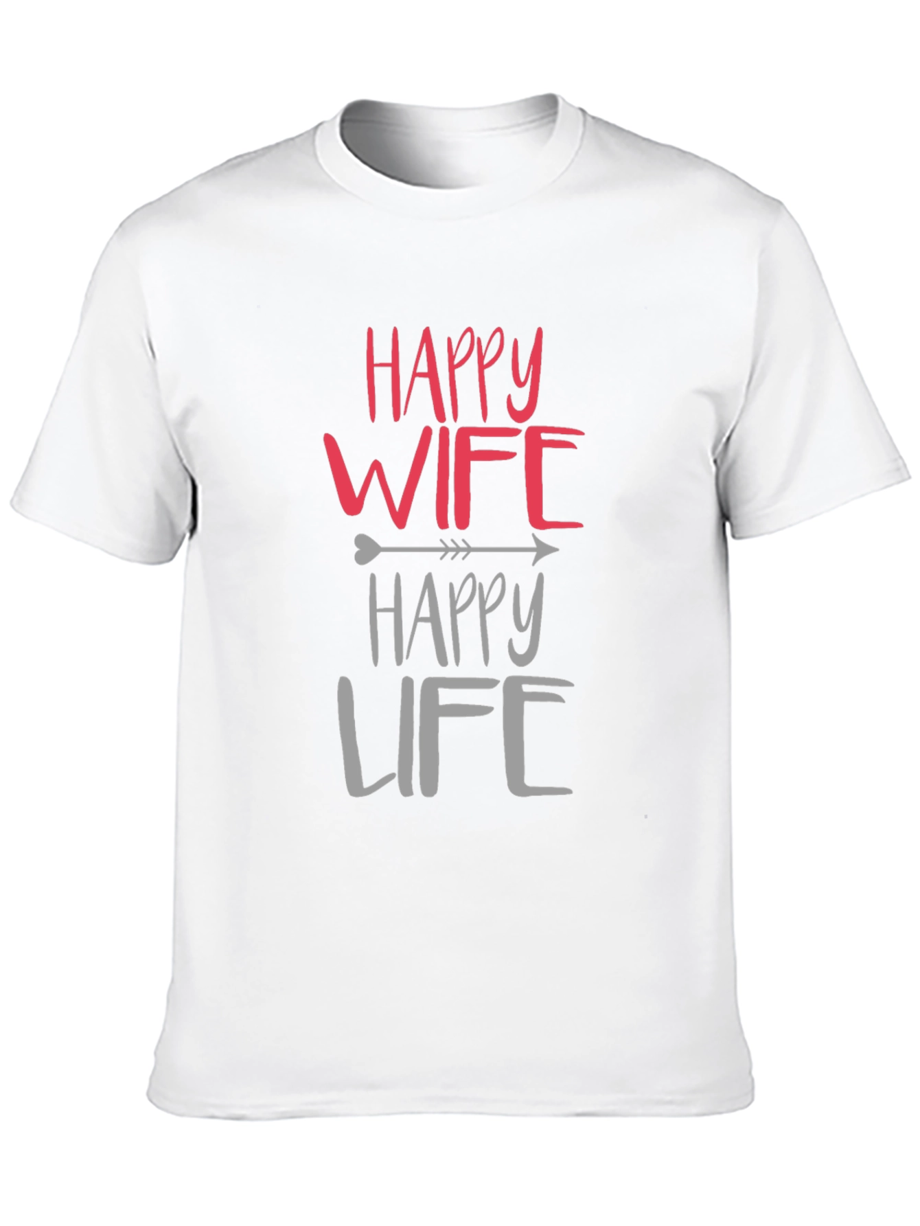 Happy Wife Happy Life Black Graphic T-Shirt