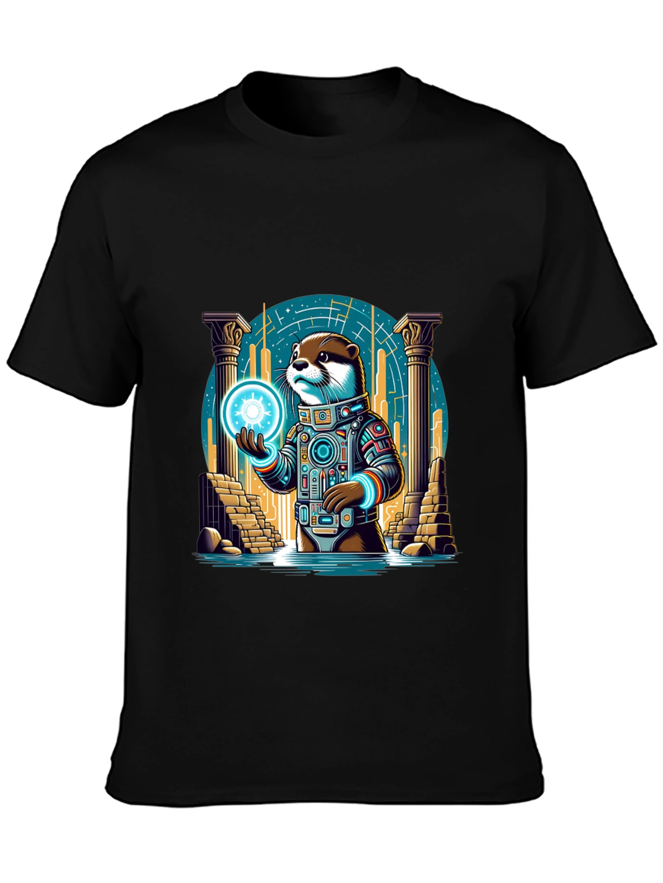 Cosmic Otter Graphic Tee - Black