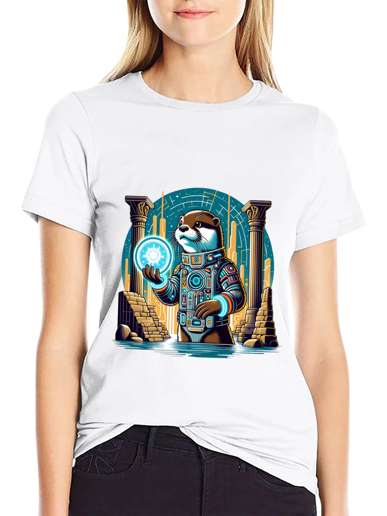 Cosmic Otter Graphic Tee - Black