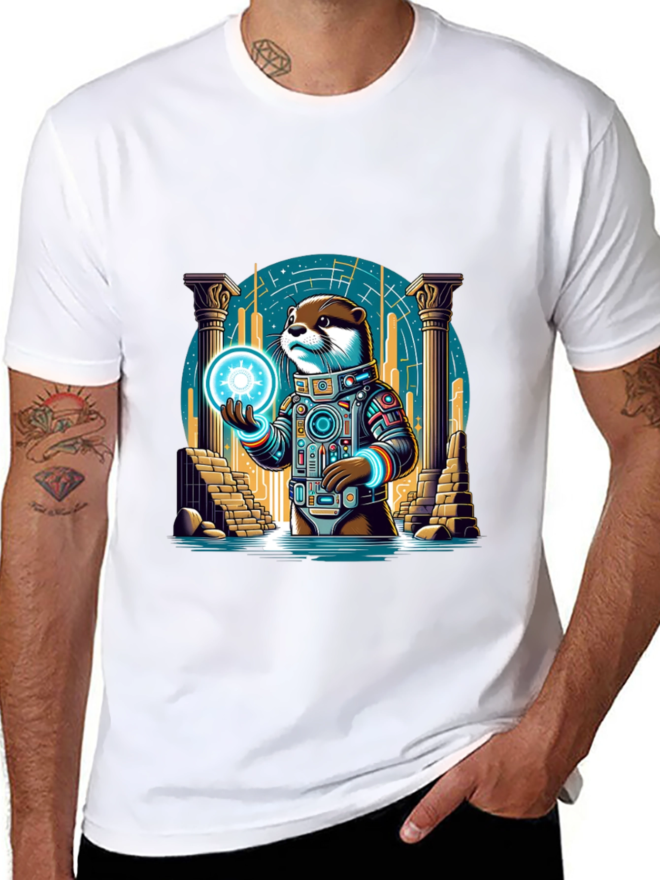 Cosmic Otter Graphic Tee - Black
