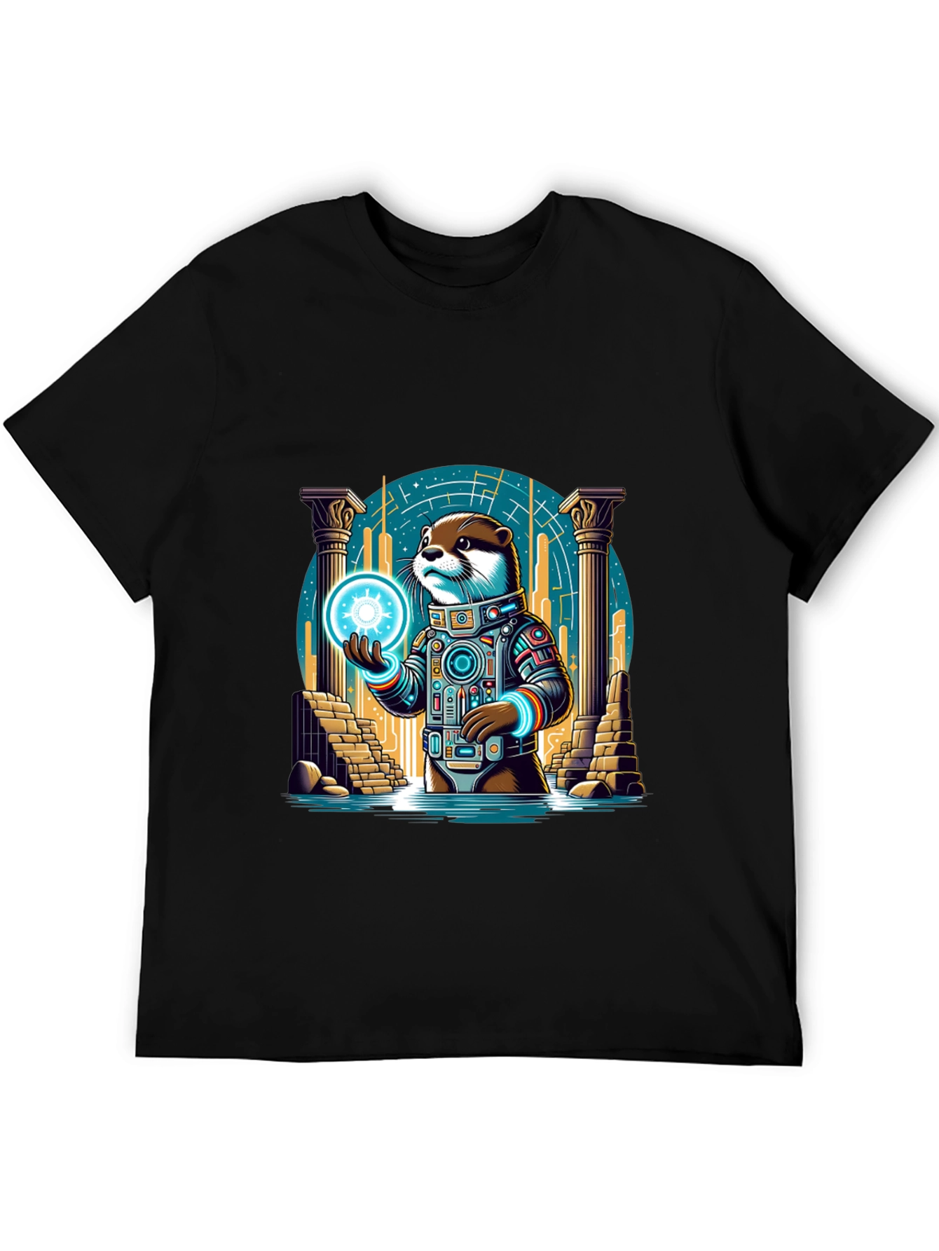 Cosmic Otter Graphic Tee - Black