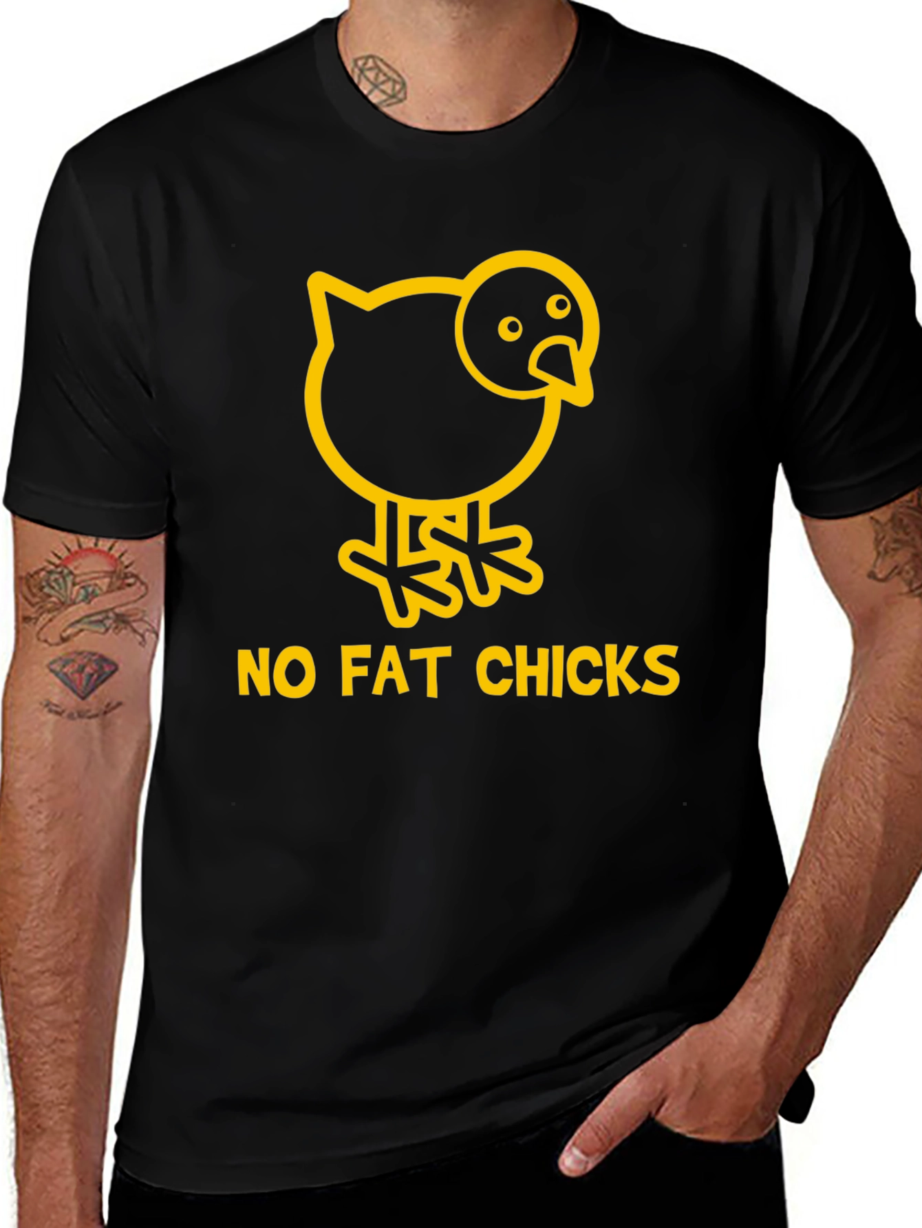 No Fat Chicks T-Shirt - Funny Graphic Tee