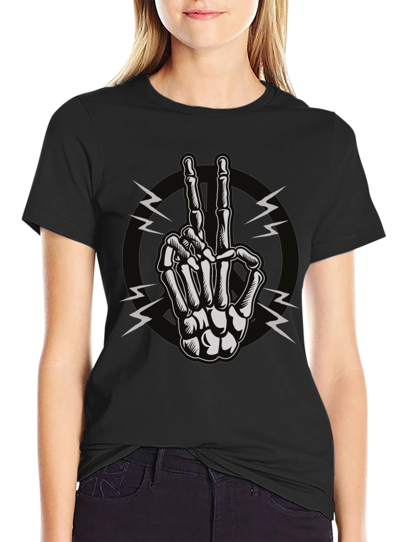 Skeleton Peace Sign T-Shirt