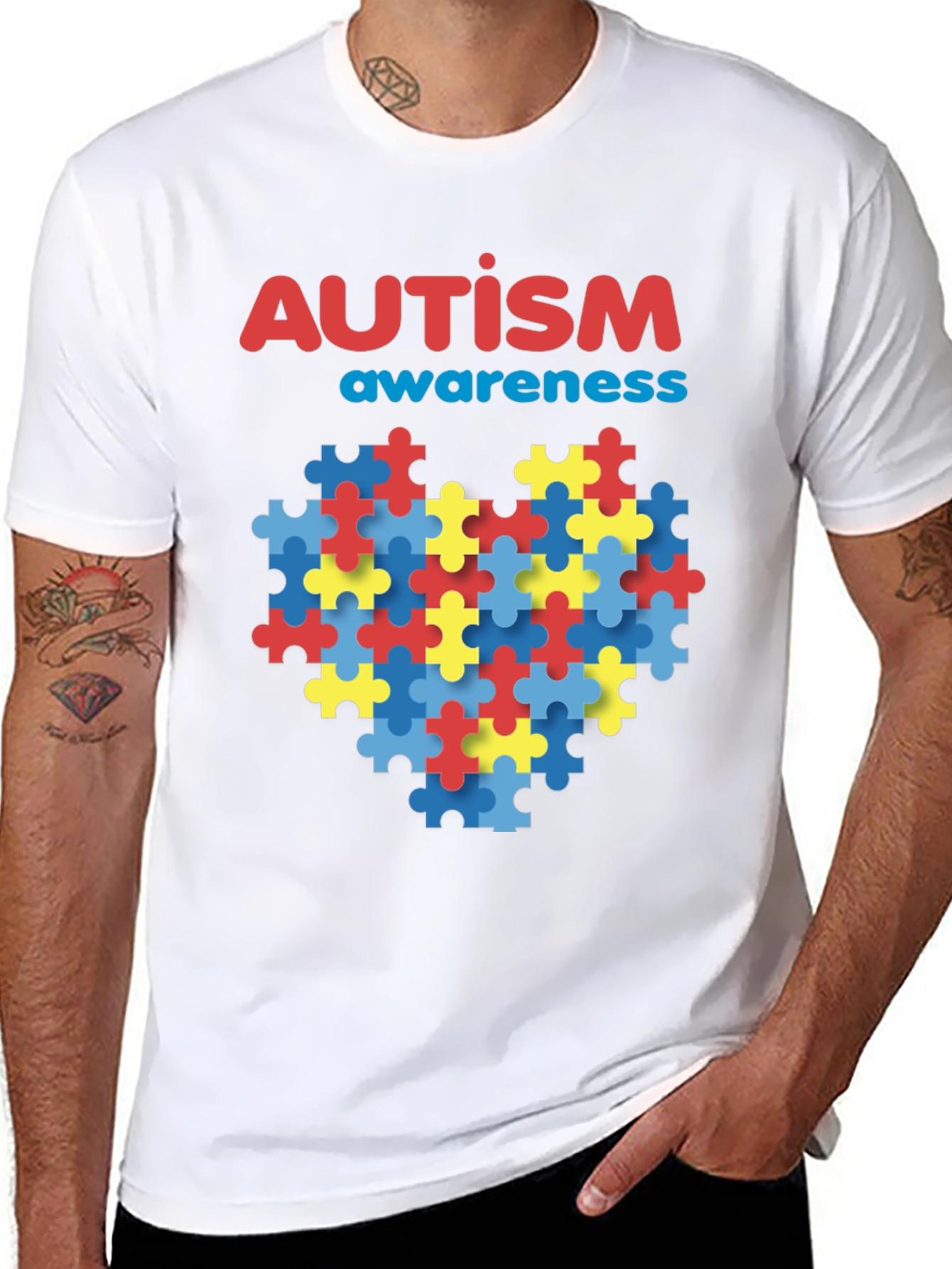 Autism Awareness Puzzle Heart Graphic Tee