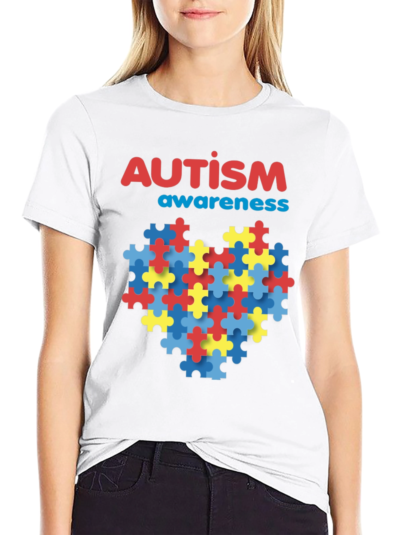 Autism Awareness Puzzle Heart Graphic Tee
