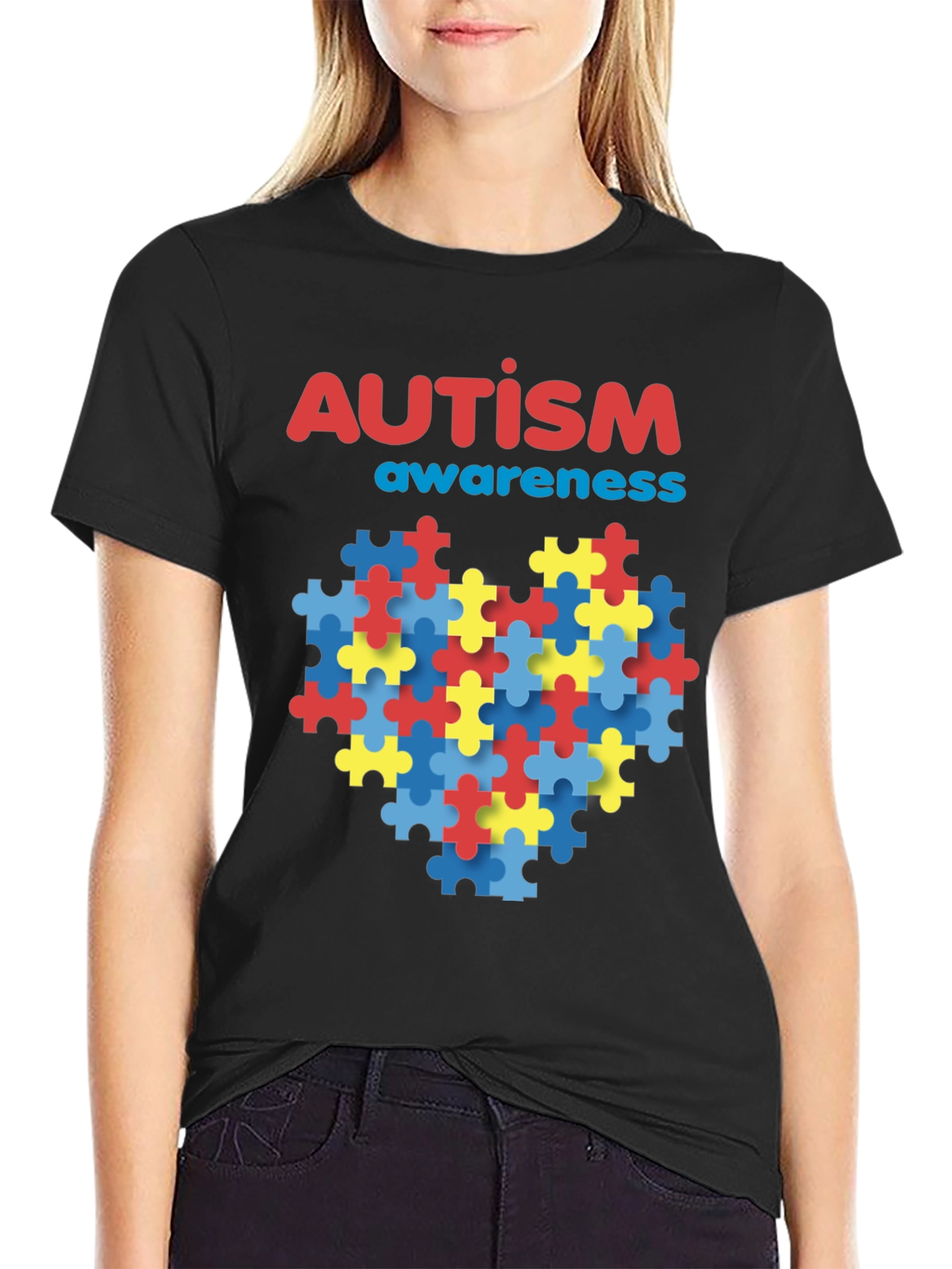 Autism Awareness Puzzle Heart Graphic Tee