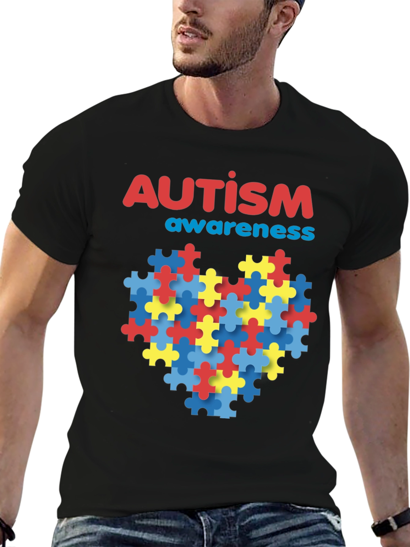 Autism Awareness Puzzle Heart Graphic Tee