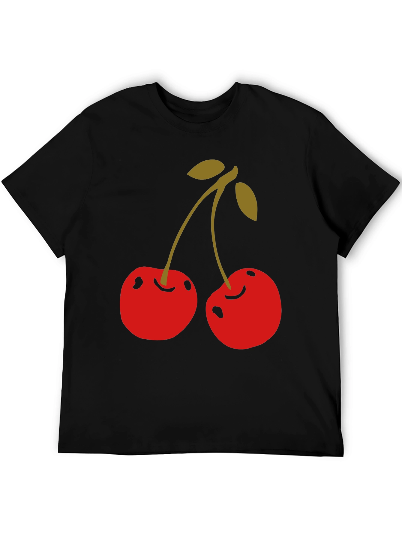 Cherry Graphic Tee - Stylish Black Cotton T-Shirt
