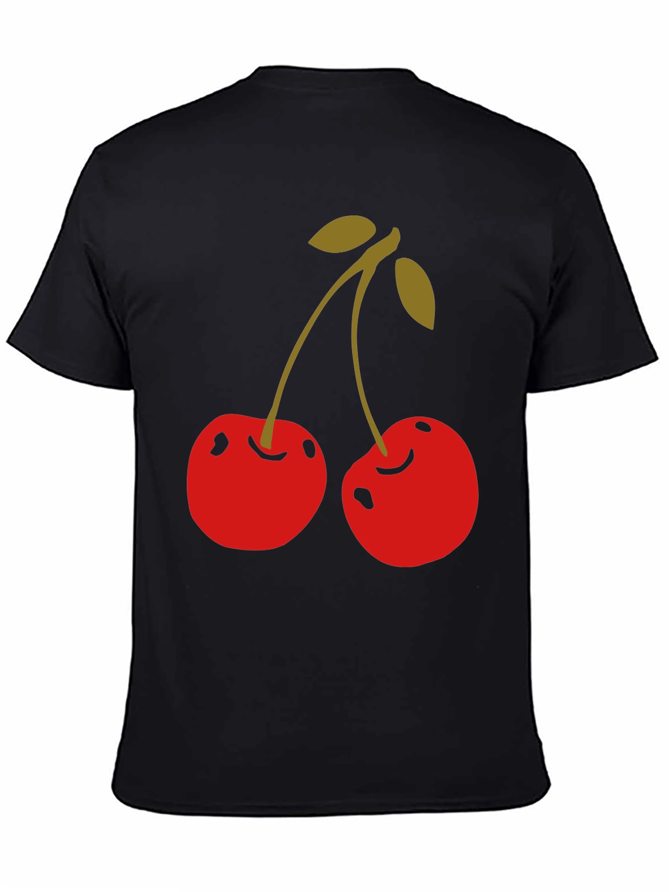Cherry Graphic Tee - Stylish Black Cotton T-Shirt
