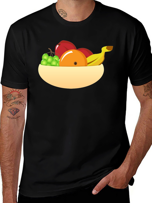 Fruit Bowl Graphic Tee - Black Casual Shirt