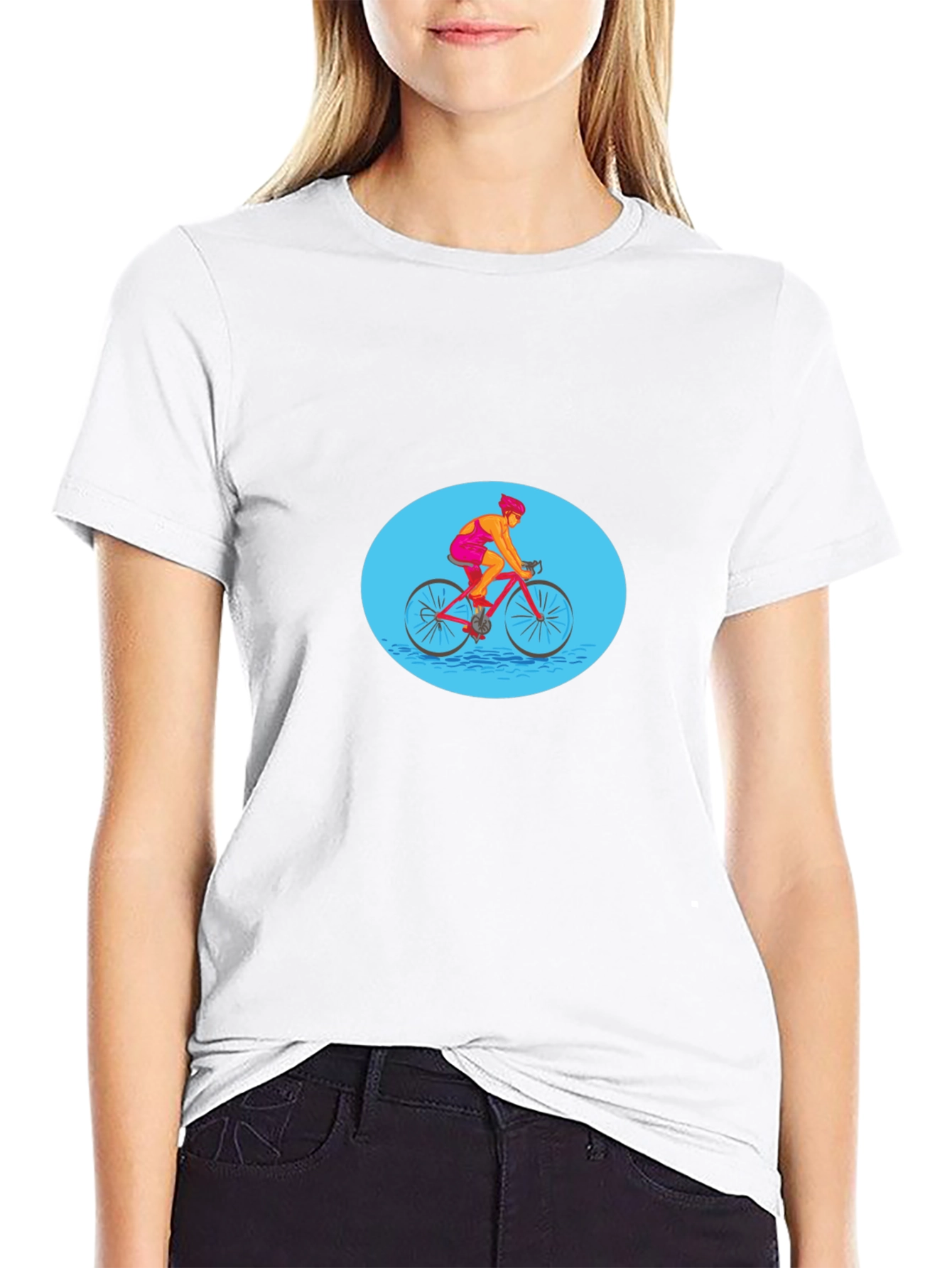 Mens Black Graphic Tee - Cyclist Design