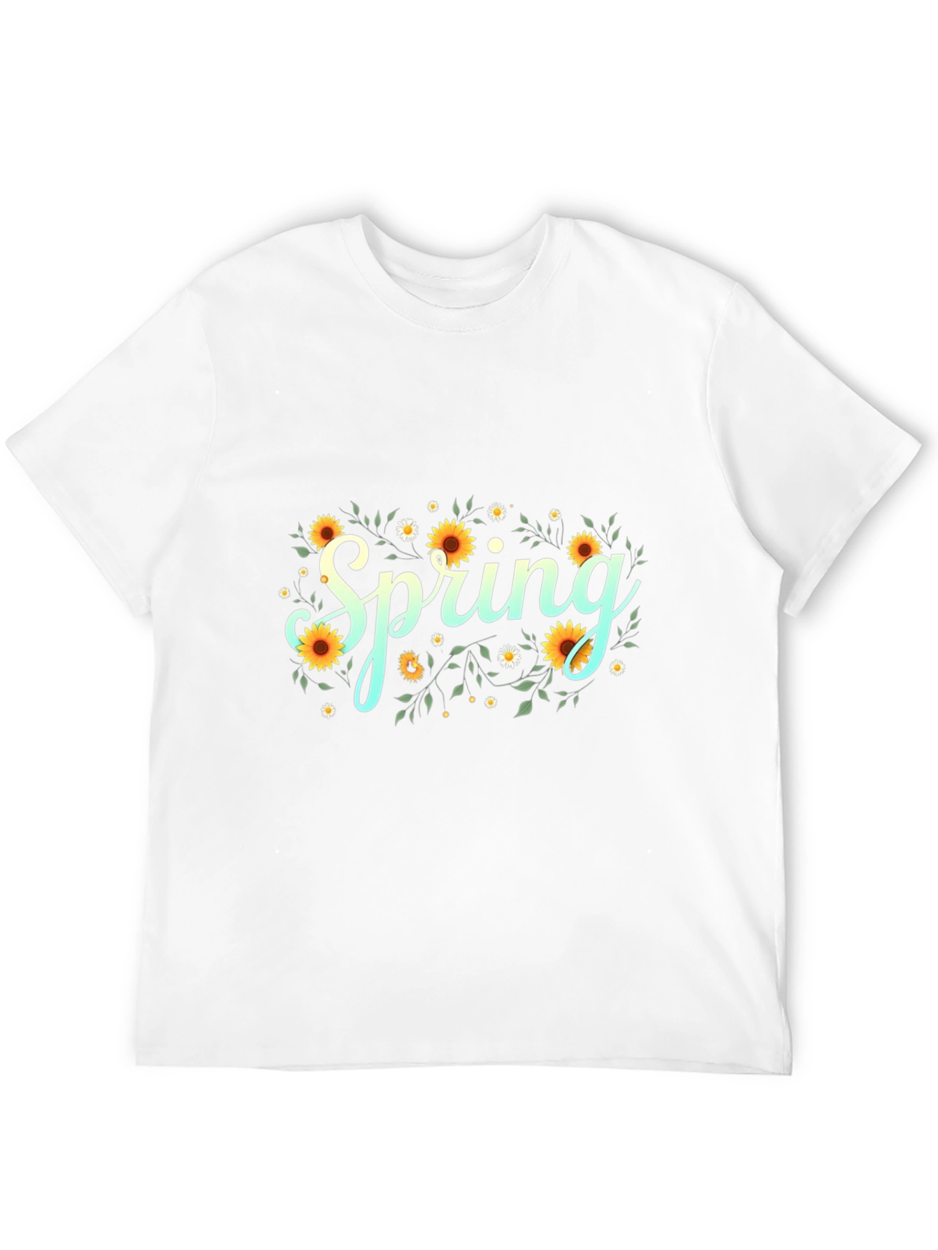Spring Floral Graphic Black T-Shirt