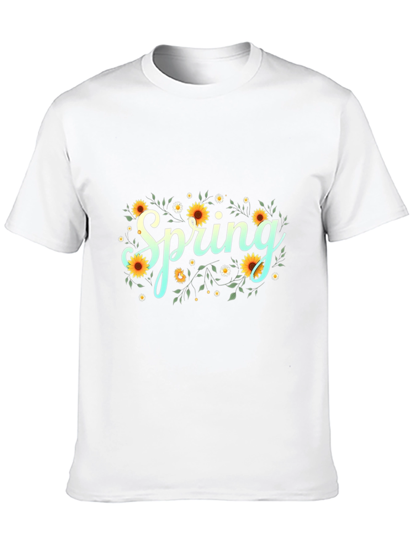 Spring Floral Graphic Black T-Shirt