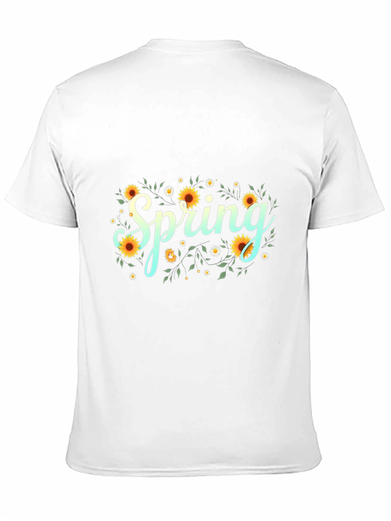 Spring Floral Graphic Black T-Shirt