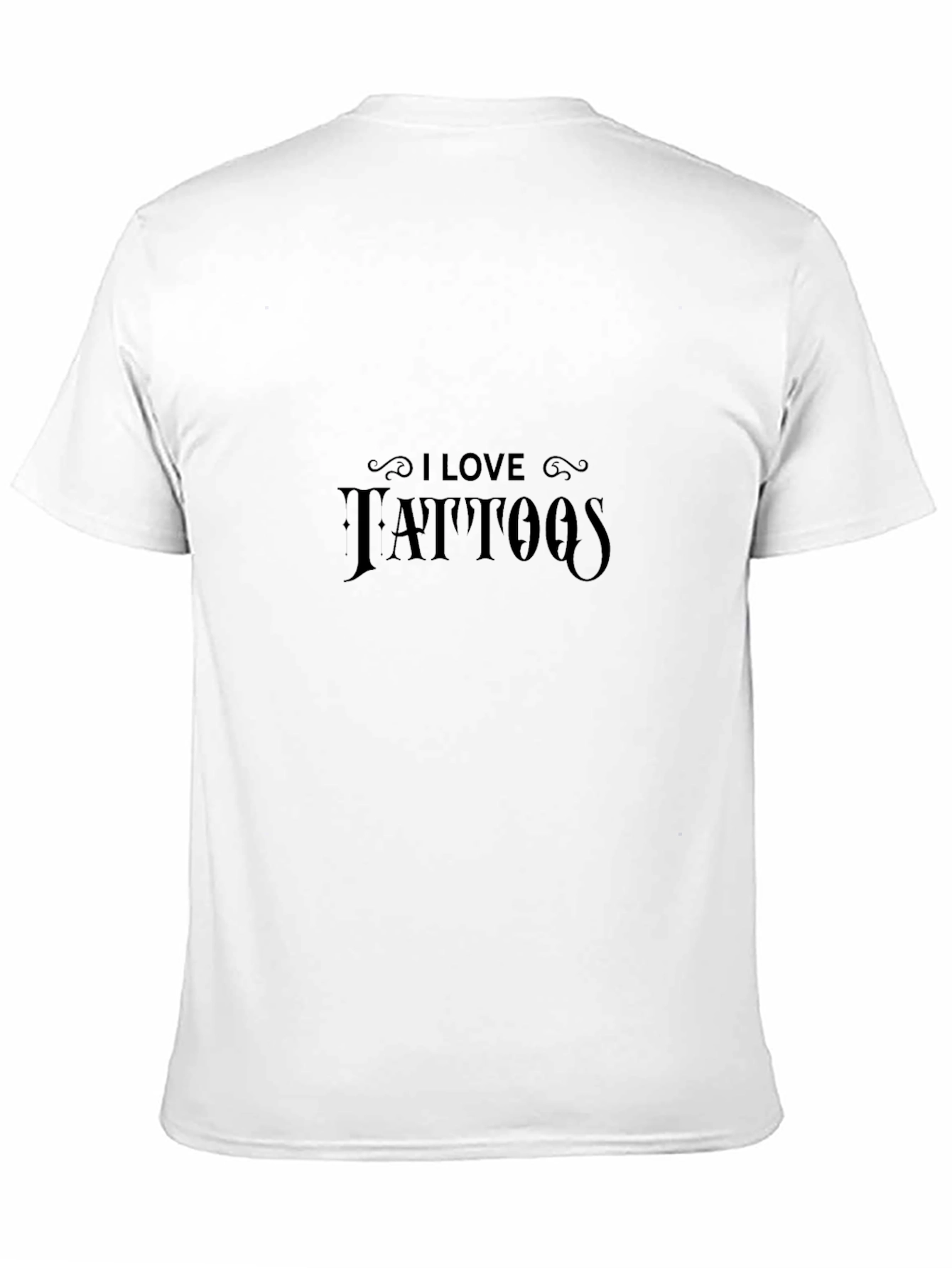 I Love Tattoos Black Cotton Tee Shirt