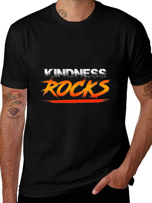 Kindness Rocks Graphic Tee - Black Casual T-Shirt