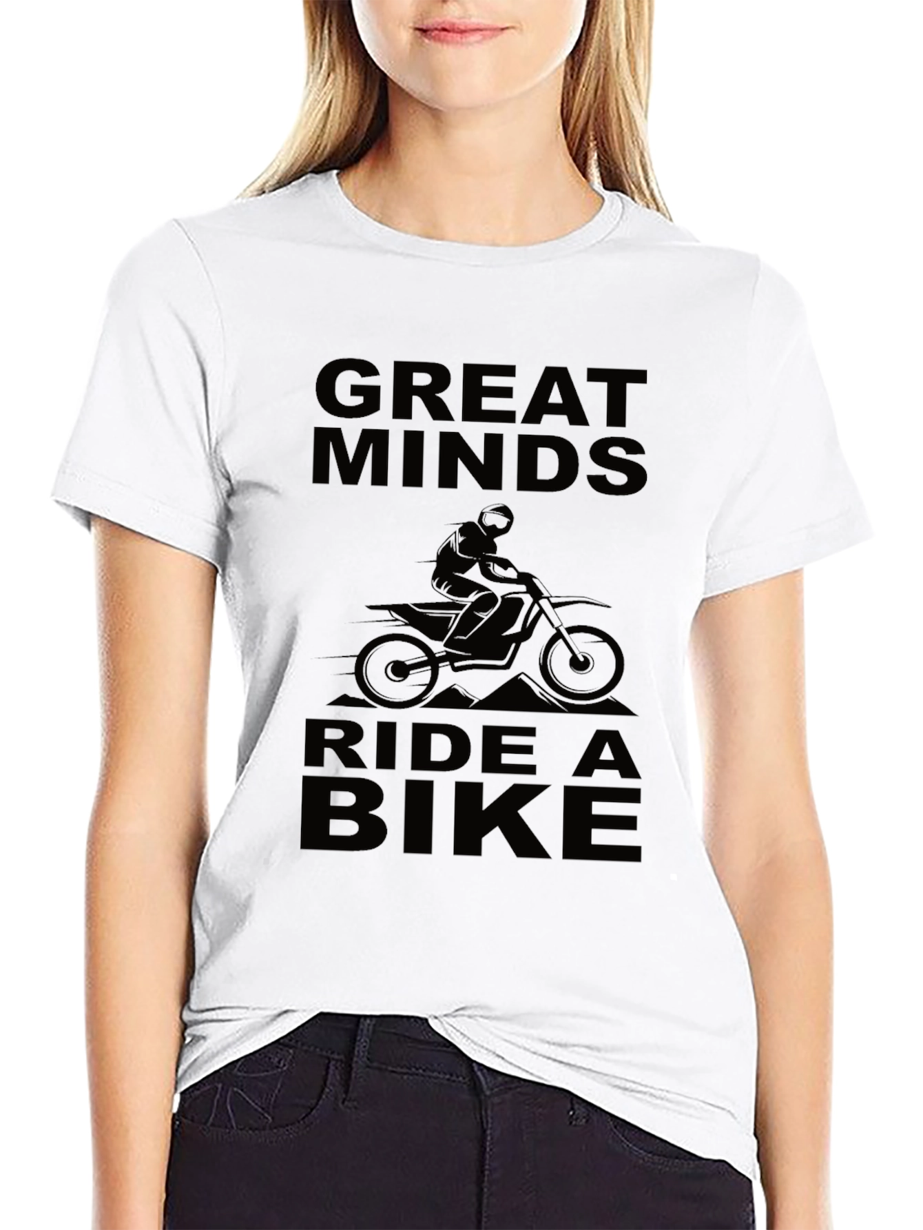 Great Minds Ride a Bike Black Graphic Tee