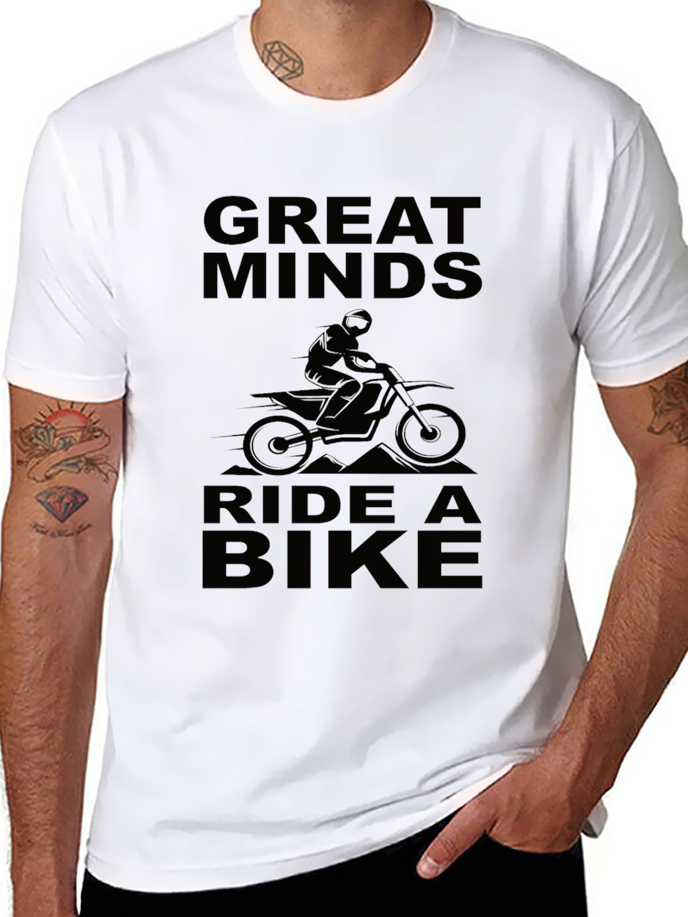 Great Minds Ride a Bike Black Graphic Tee