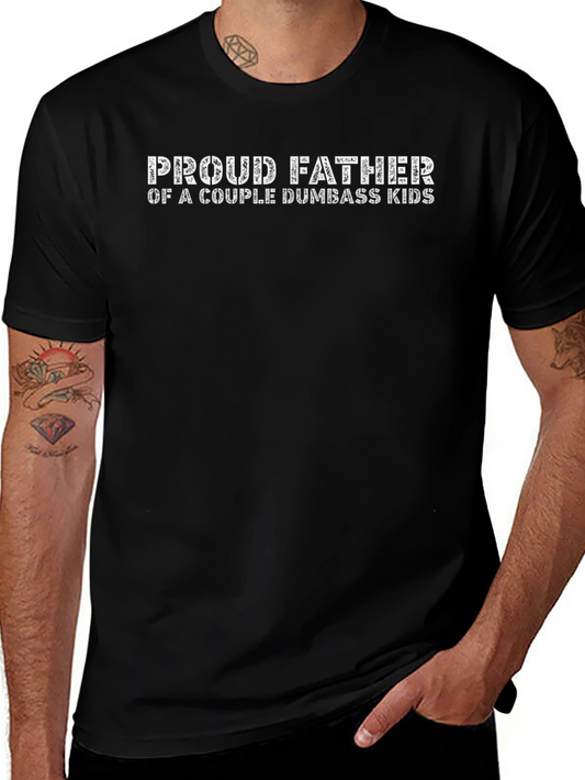 Proud Father Graphic Tee - Black