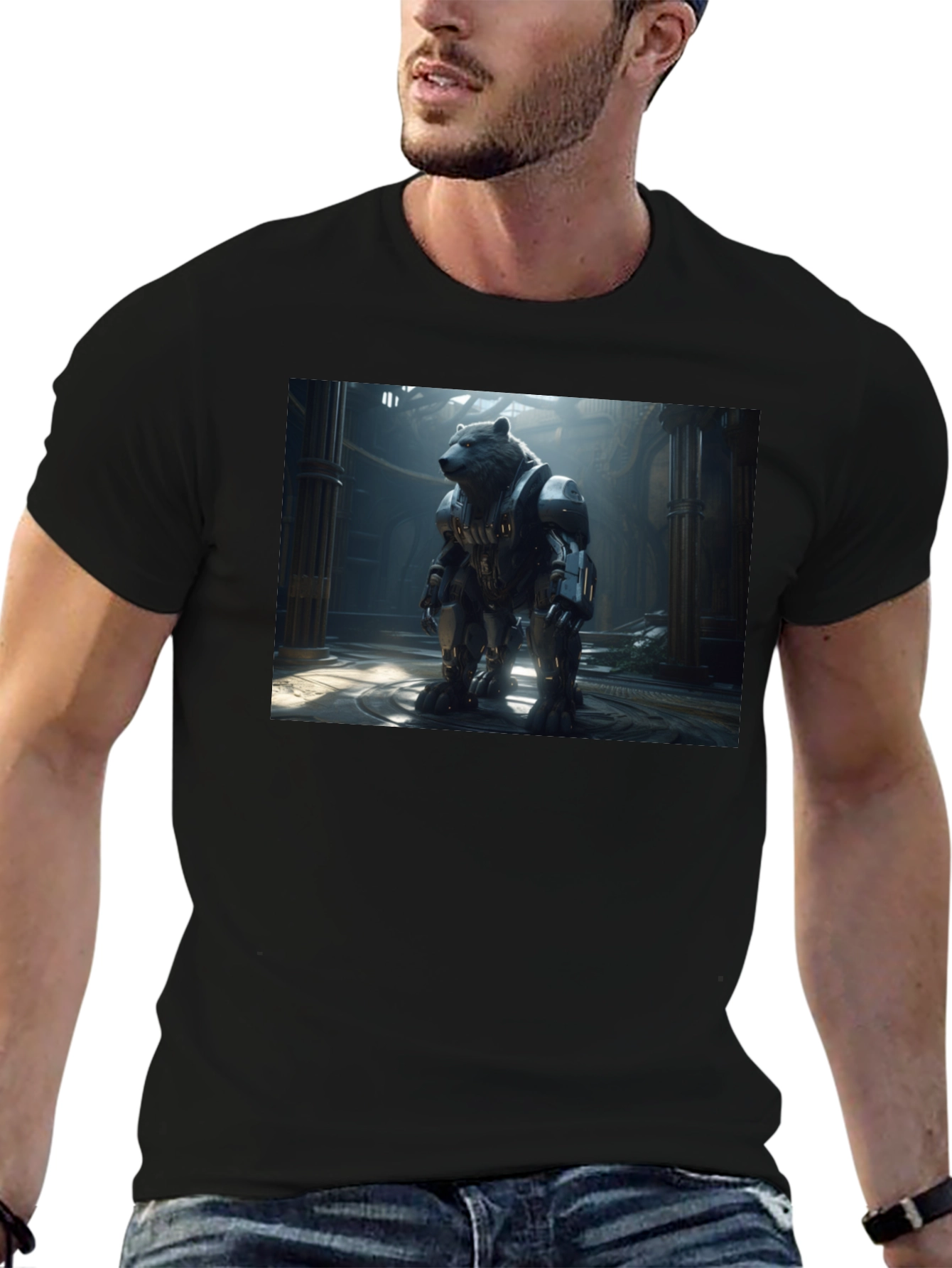 Robo Bear T-Shirt - Futuristic Animal Tee