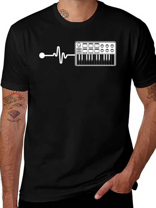 Music Heartbeat T-Shirt - Black