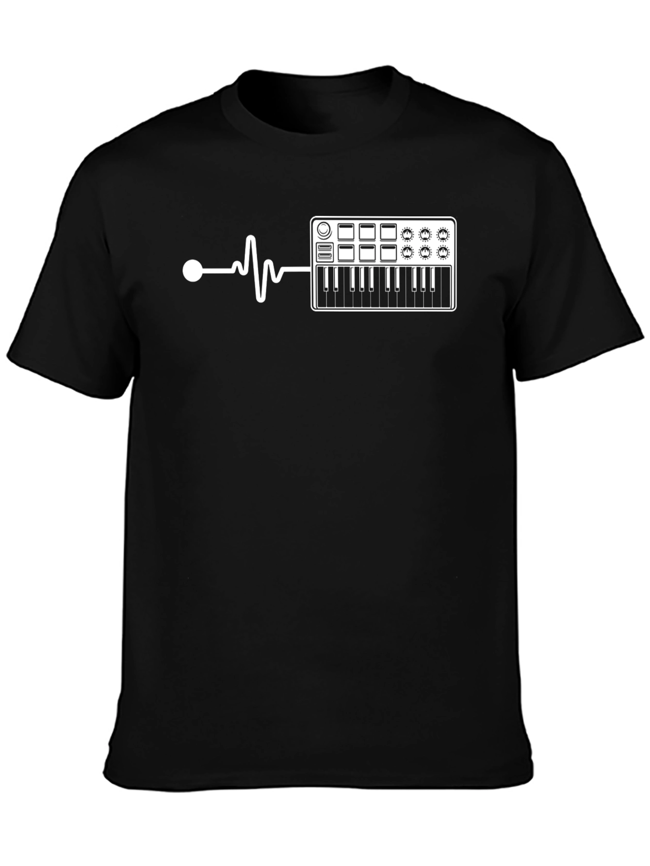 Music Heartbeat T-Shirt - Black