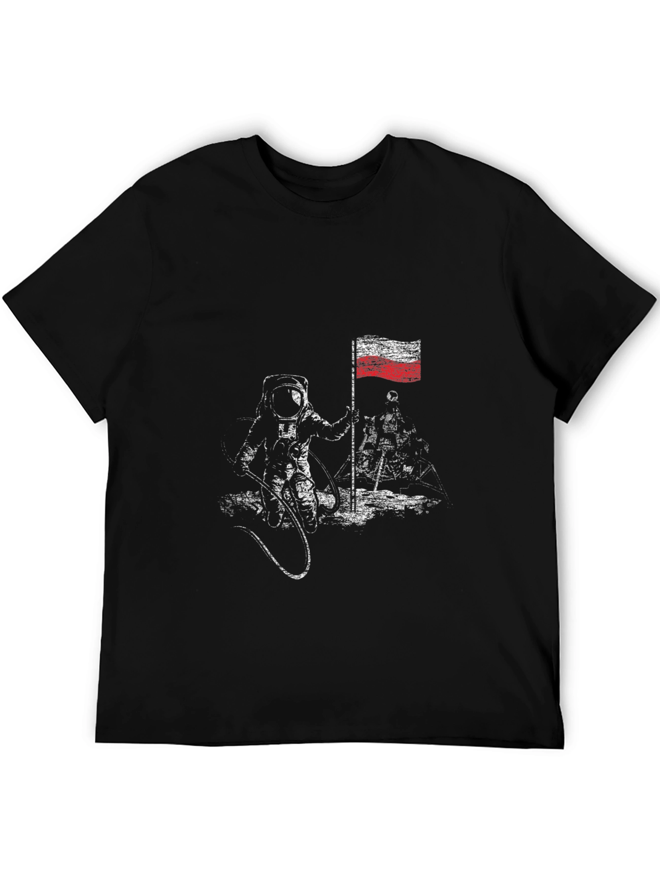 Astronaut Poland Flag T-Shirt - Lunar Landing Tee