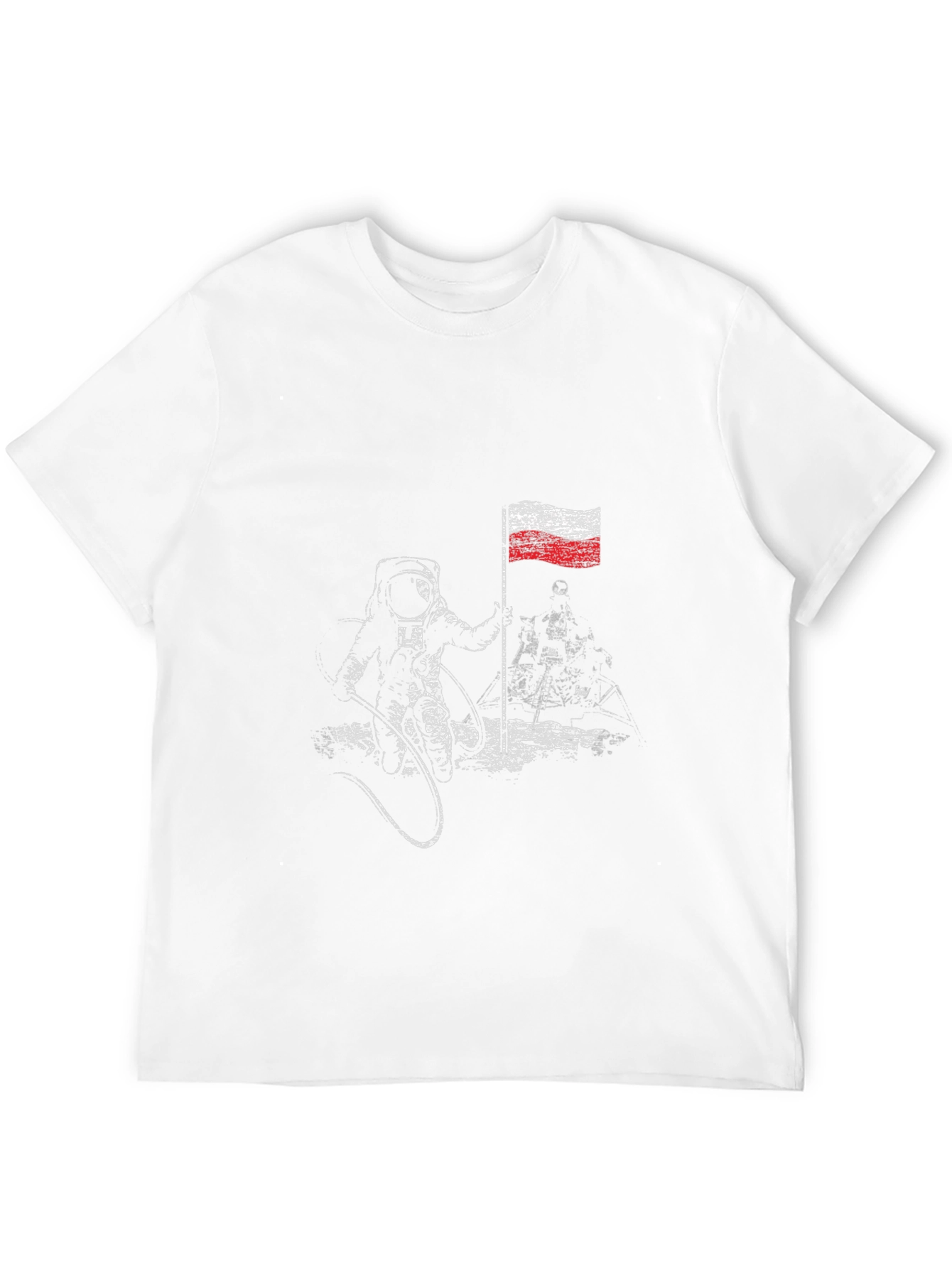 Astronaut Poland Flag T-Shirt - Lunar Landing Tee
