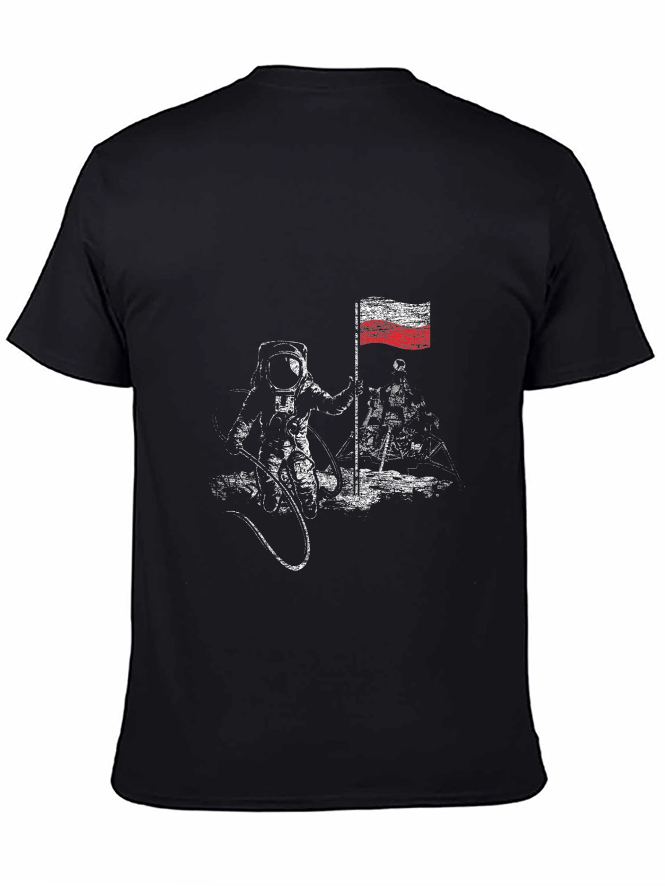Astronaut Poland Flag T-Shirt - Lunar Landing Tee
