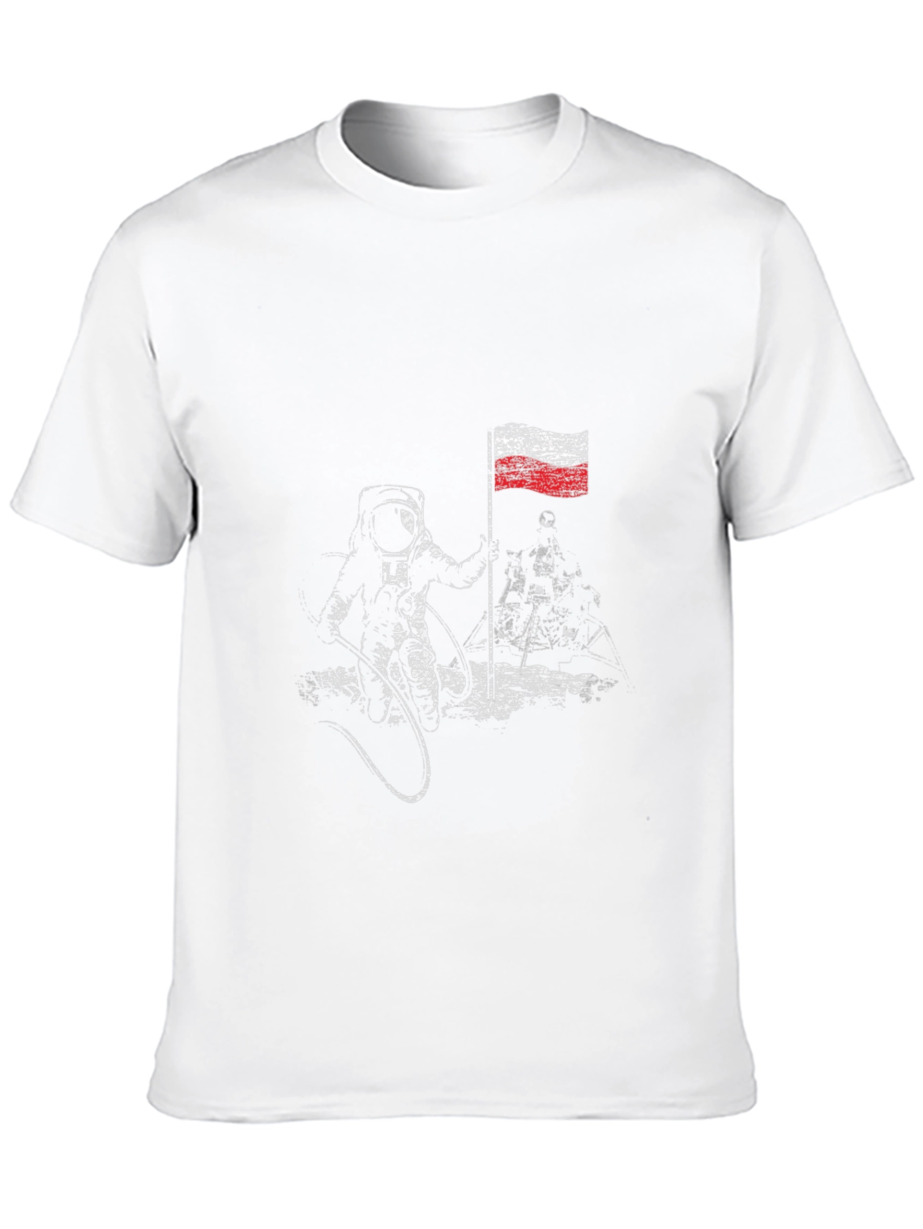 Astronaut Poland Flag T-Shirt - Lunar Landing Tee