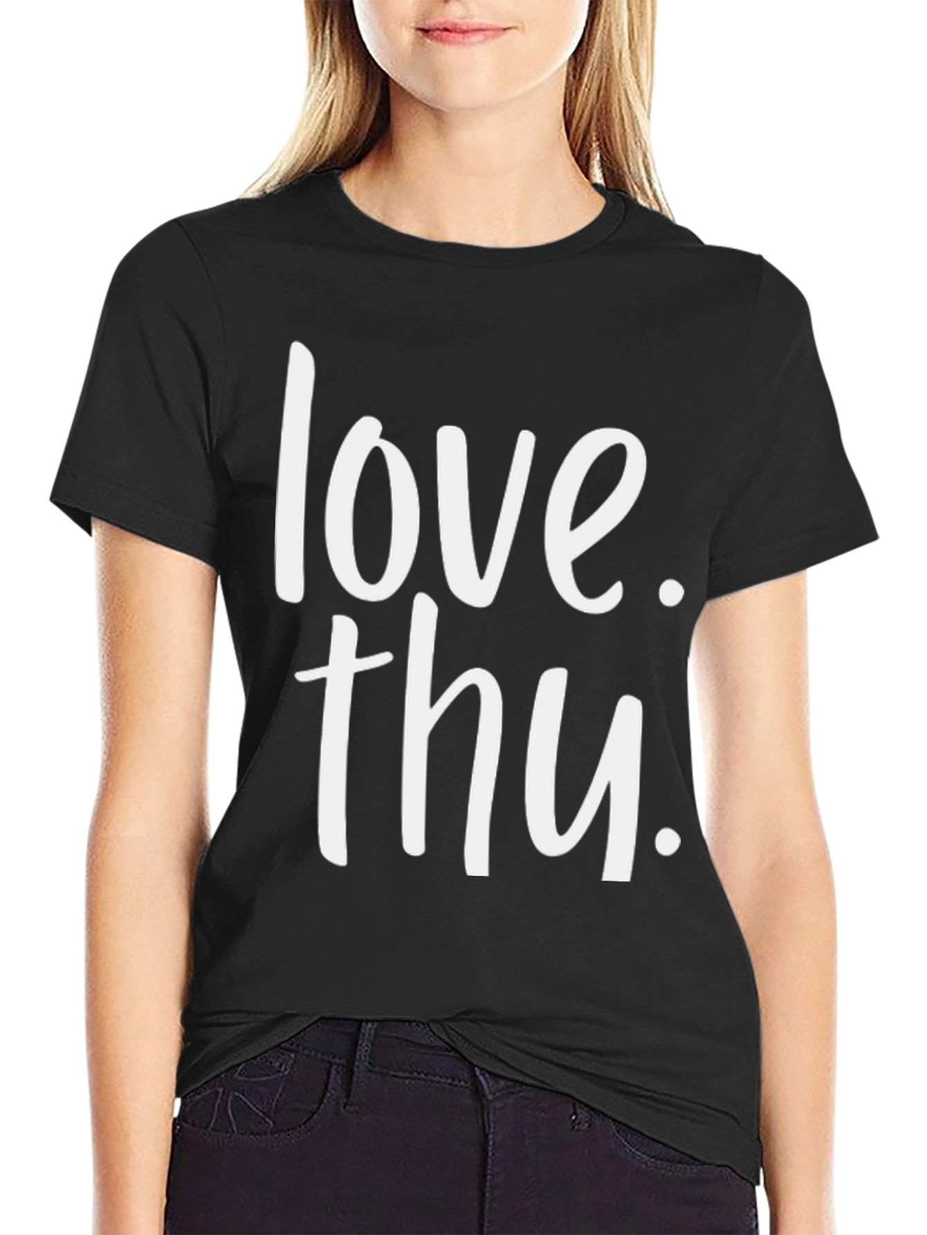 Love Thu. Black Graphic T-Shirt