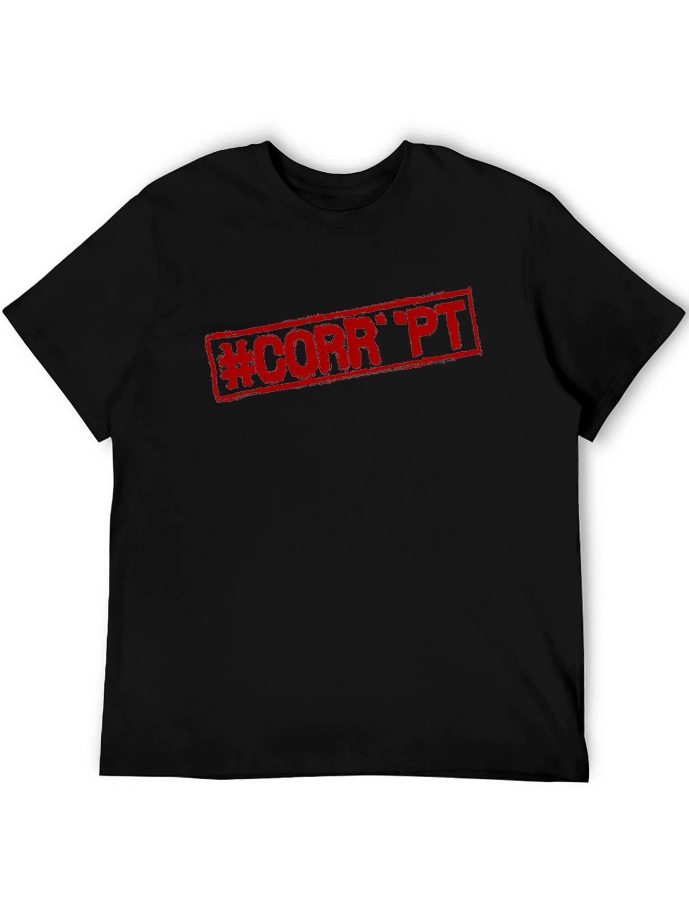 Black T-Shirt with #CORRPT Red Graphic