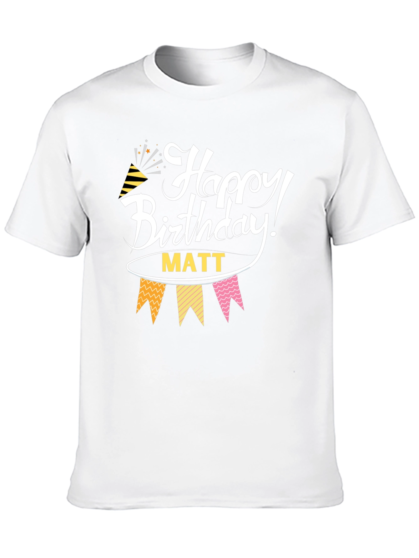 Happy Birthday Matt Black T-Shirt