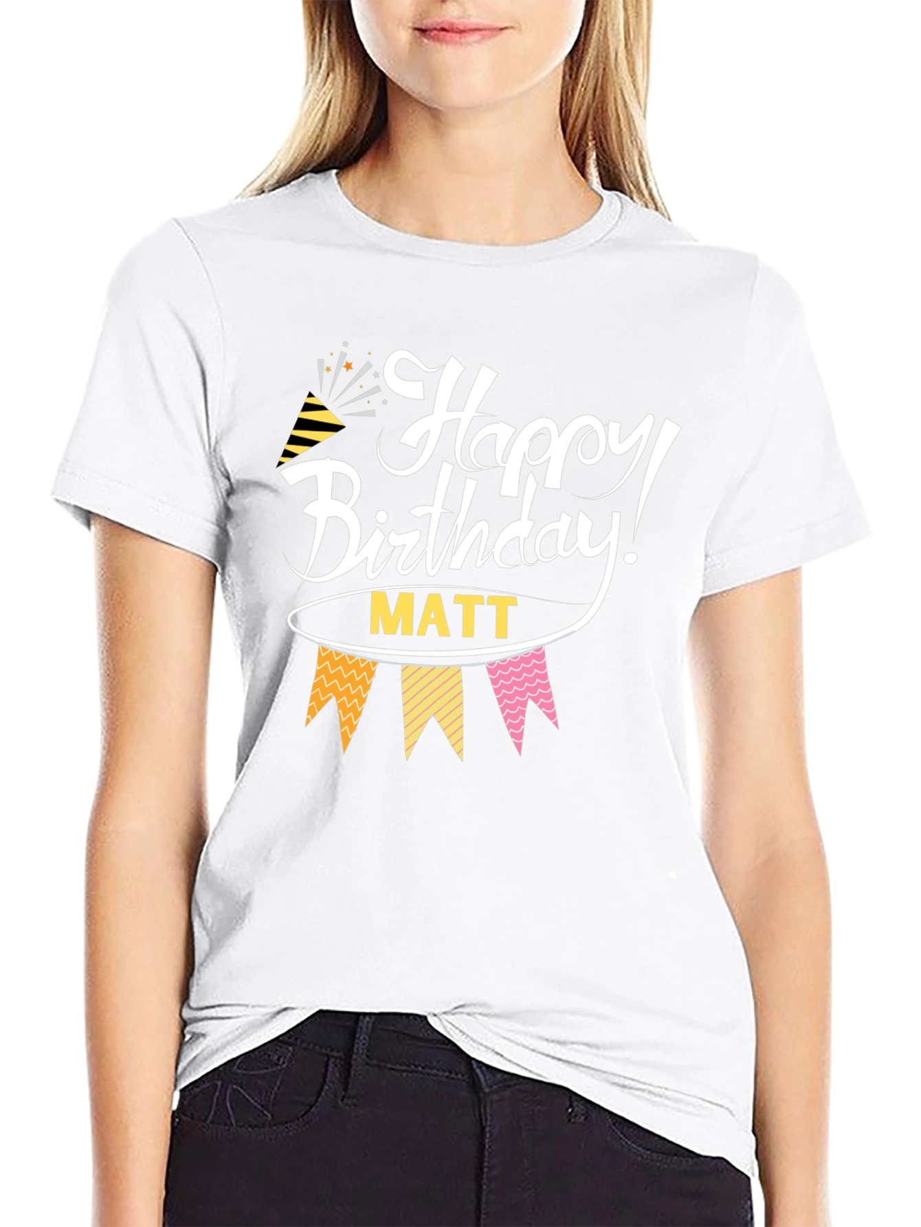 Happy Birthday Matt Black T-Shirt