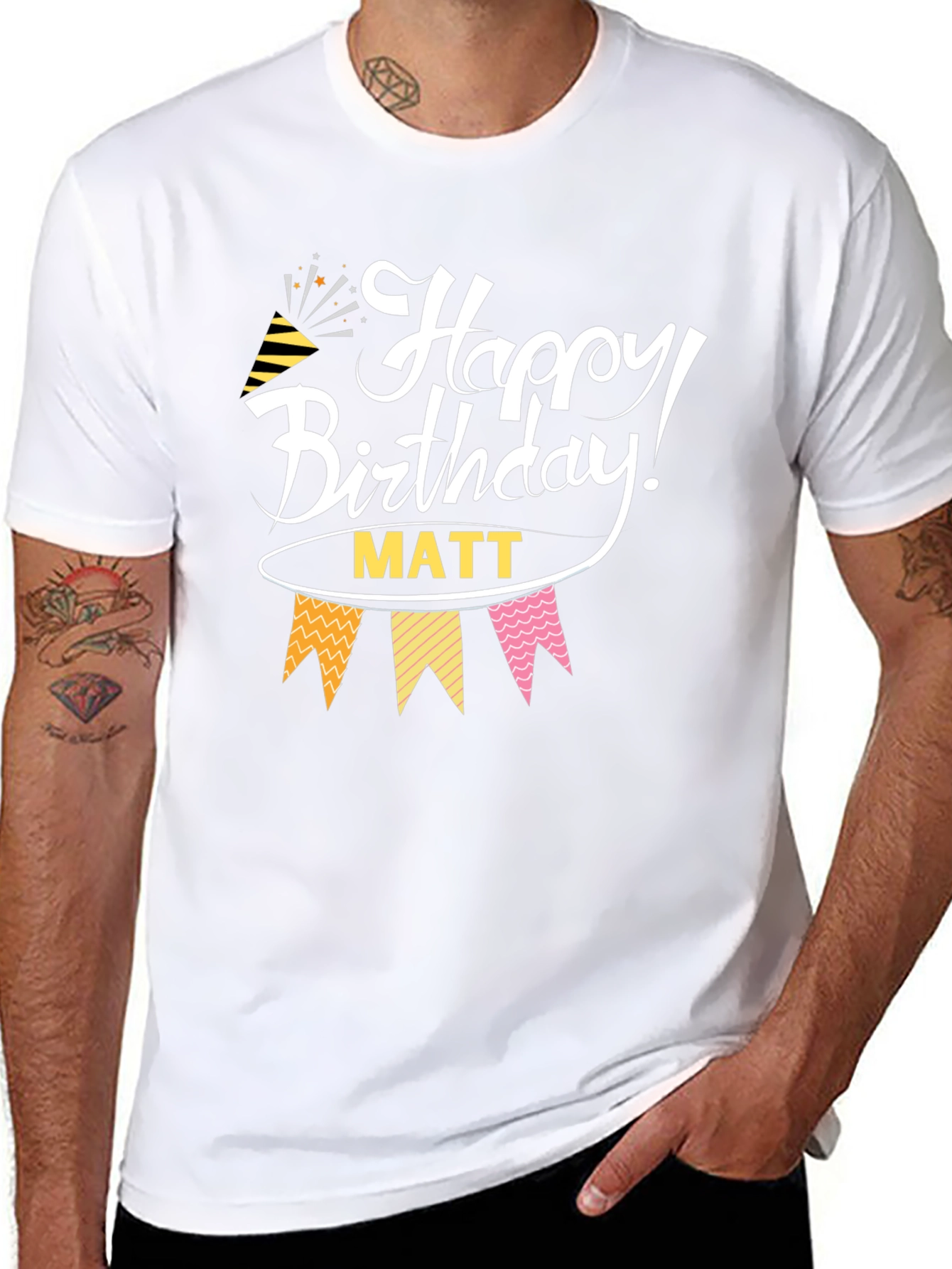 Happy Birthday Matt Black T-Shirt