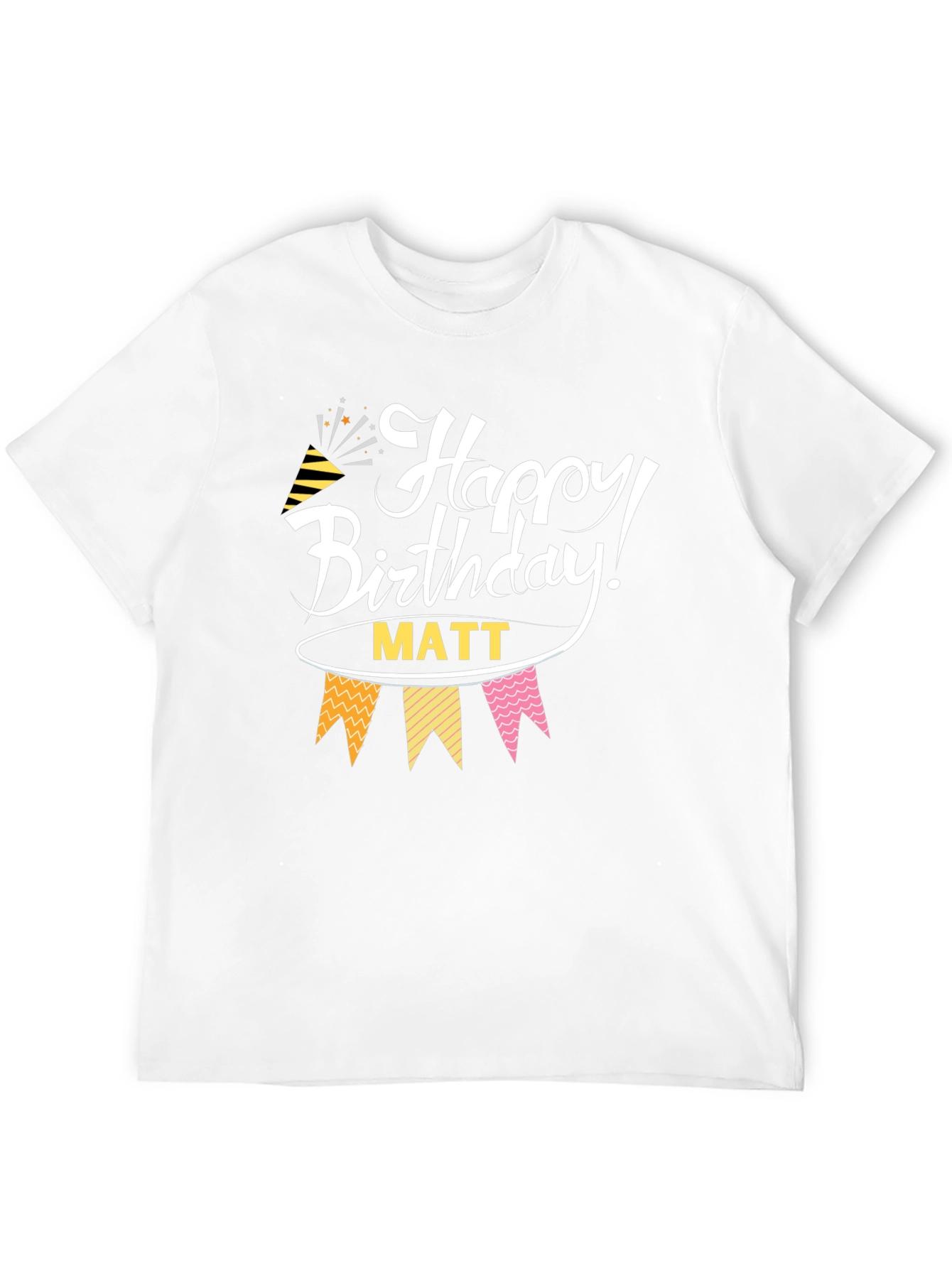 Happy Birthday Matt Black T-Shirt