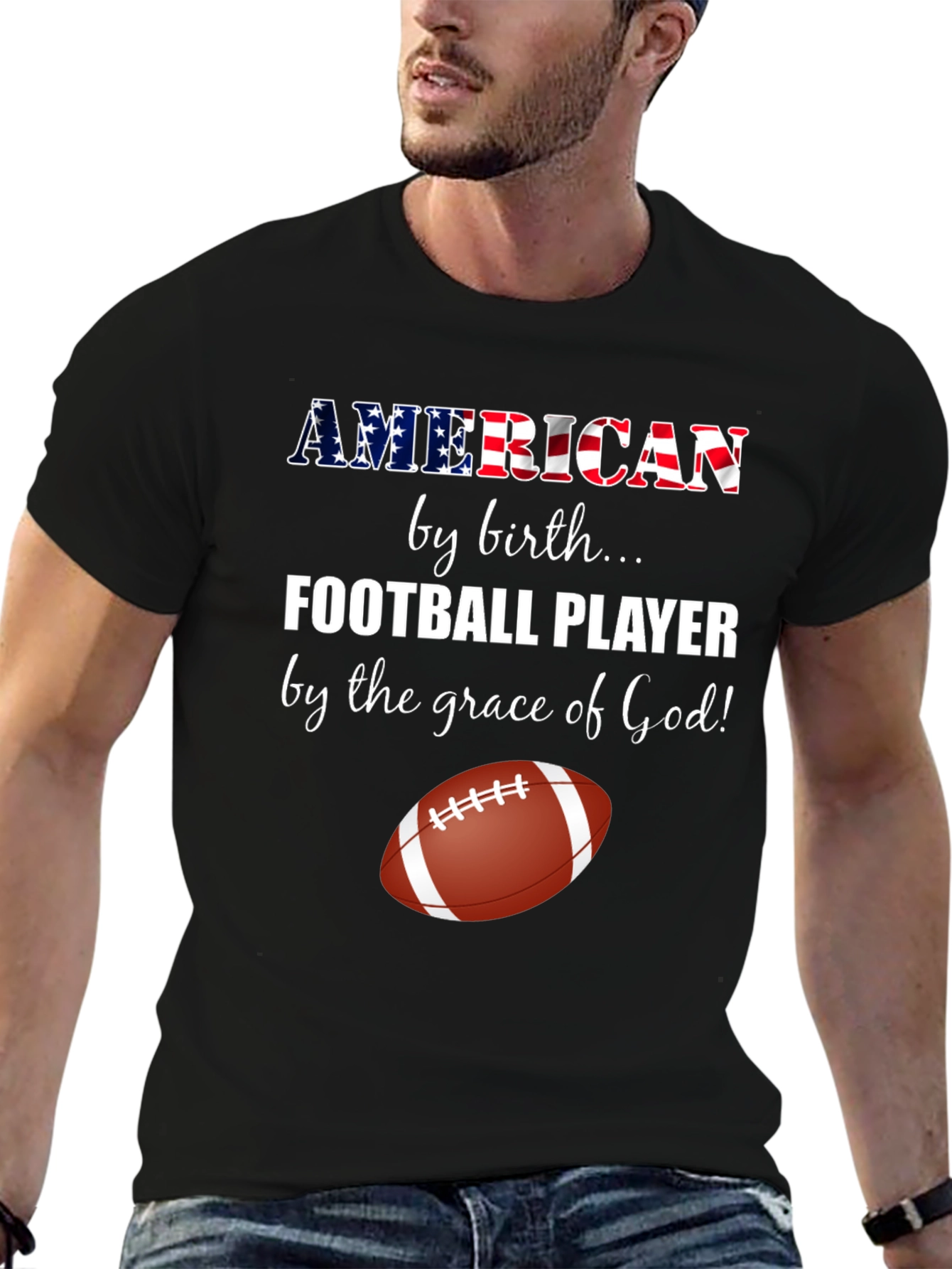 American Football Player Graphic Tee