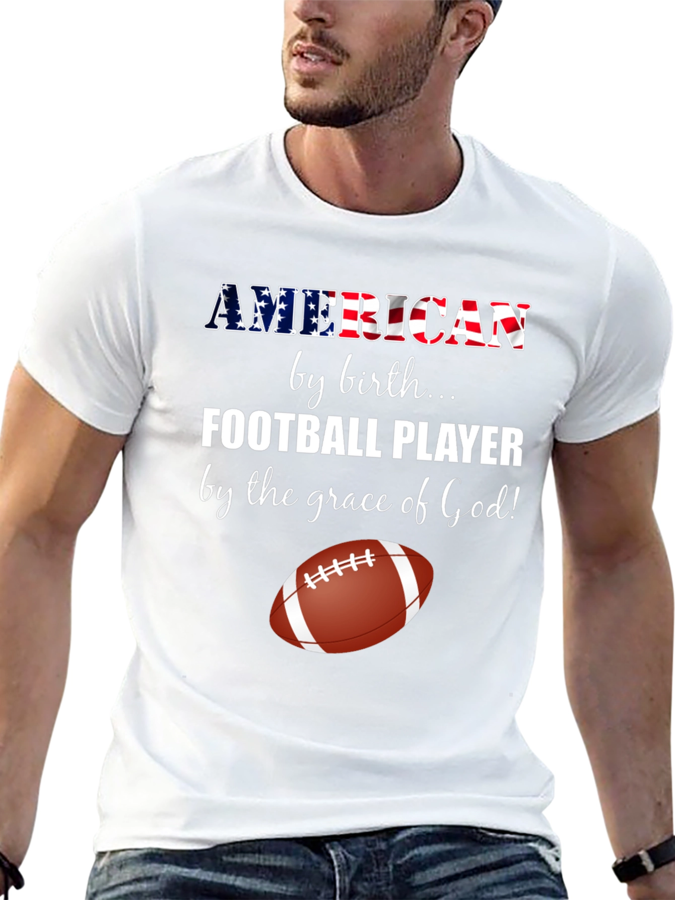 American Football Player Graphic Tee