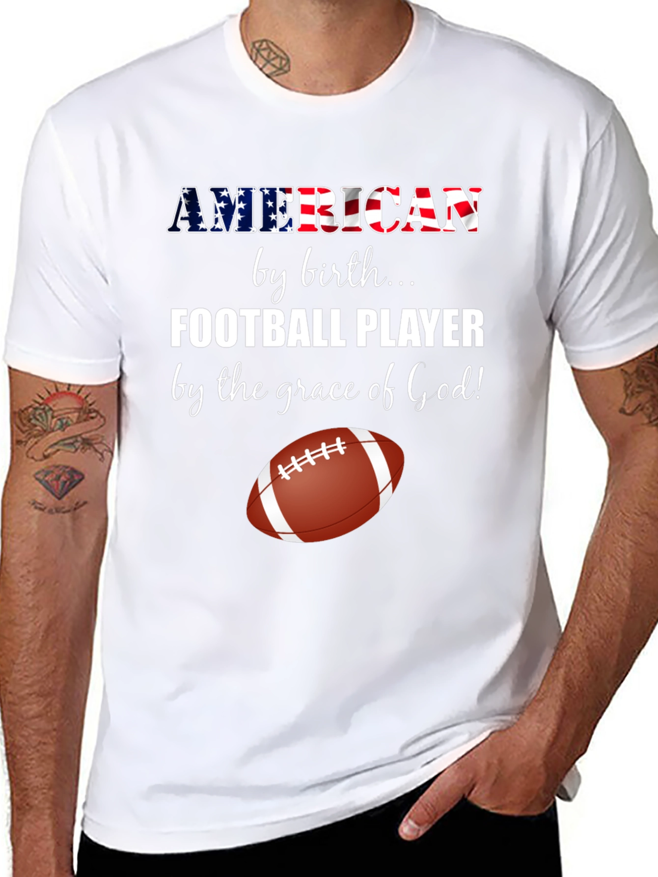 American Football Player Graphic Tee