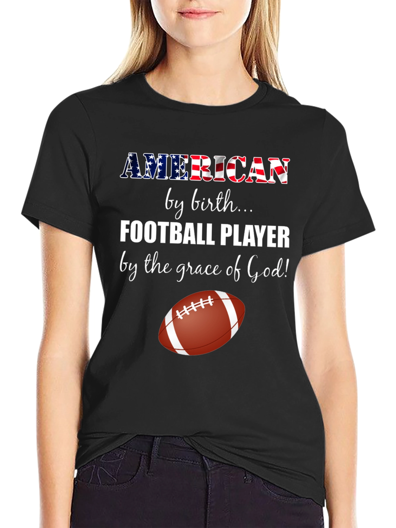 American Football Player Graphic Tee