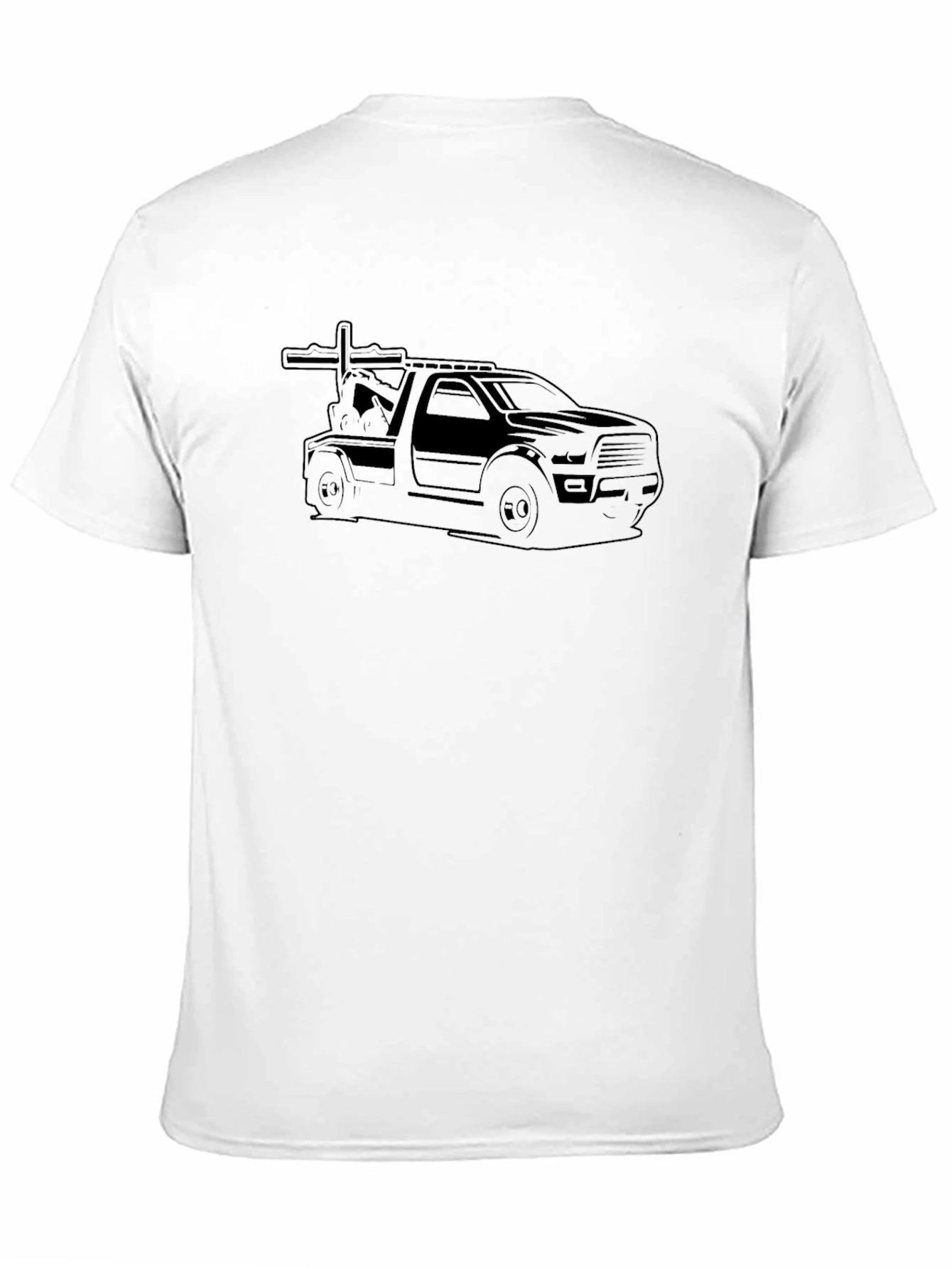 Tow Truck Graphic Tee - Black Cotton Blend