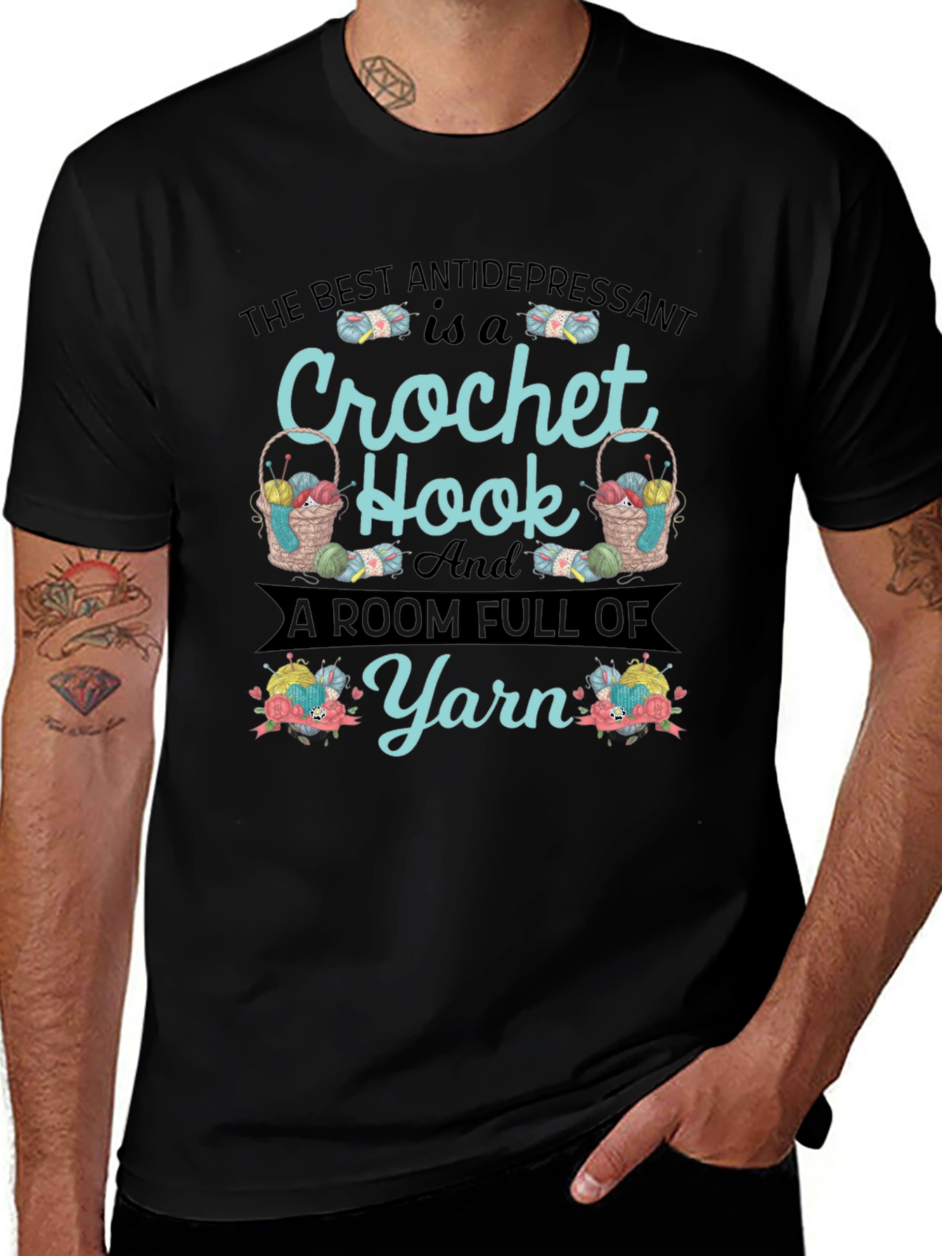 Crochet Hook & Yarn Graphic Tee