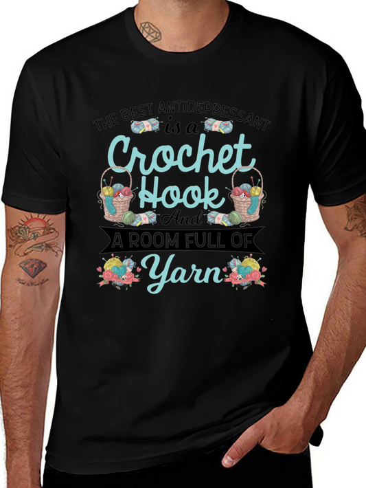 Crochet Hook & Yarn Graphic Tee