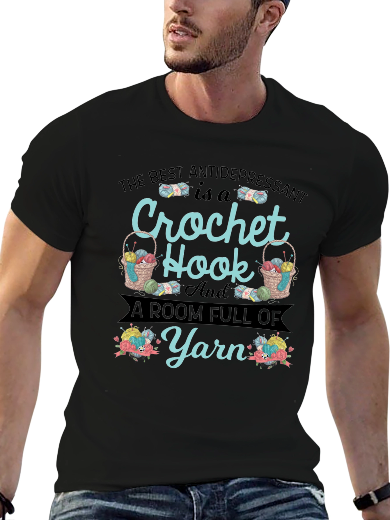 Crochet Hook & Yarn Graphic Tee