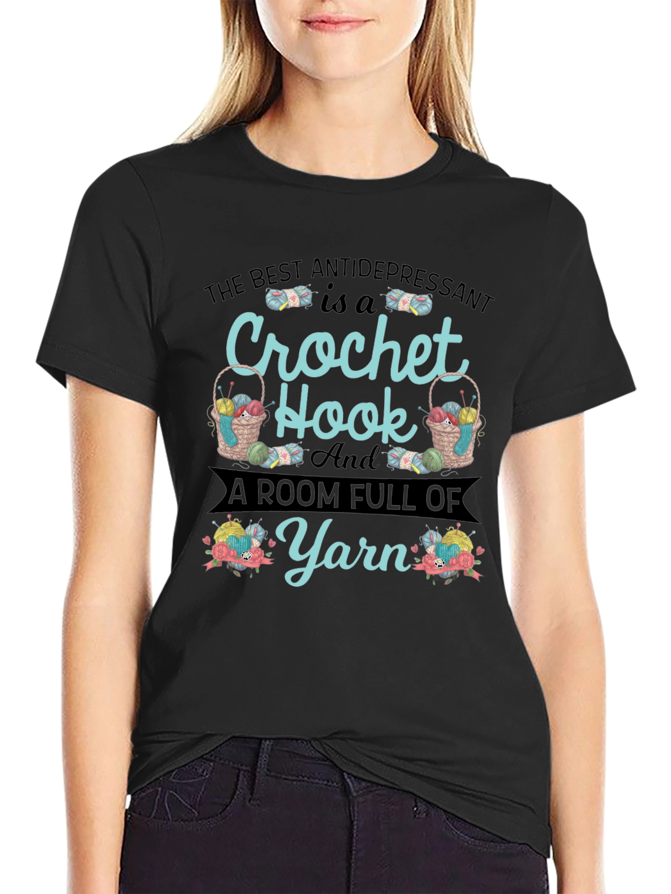 Crochet Hook & Yarn Graphic Tee