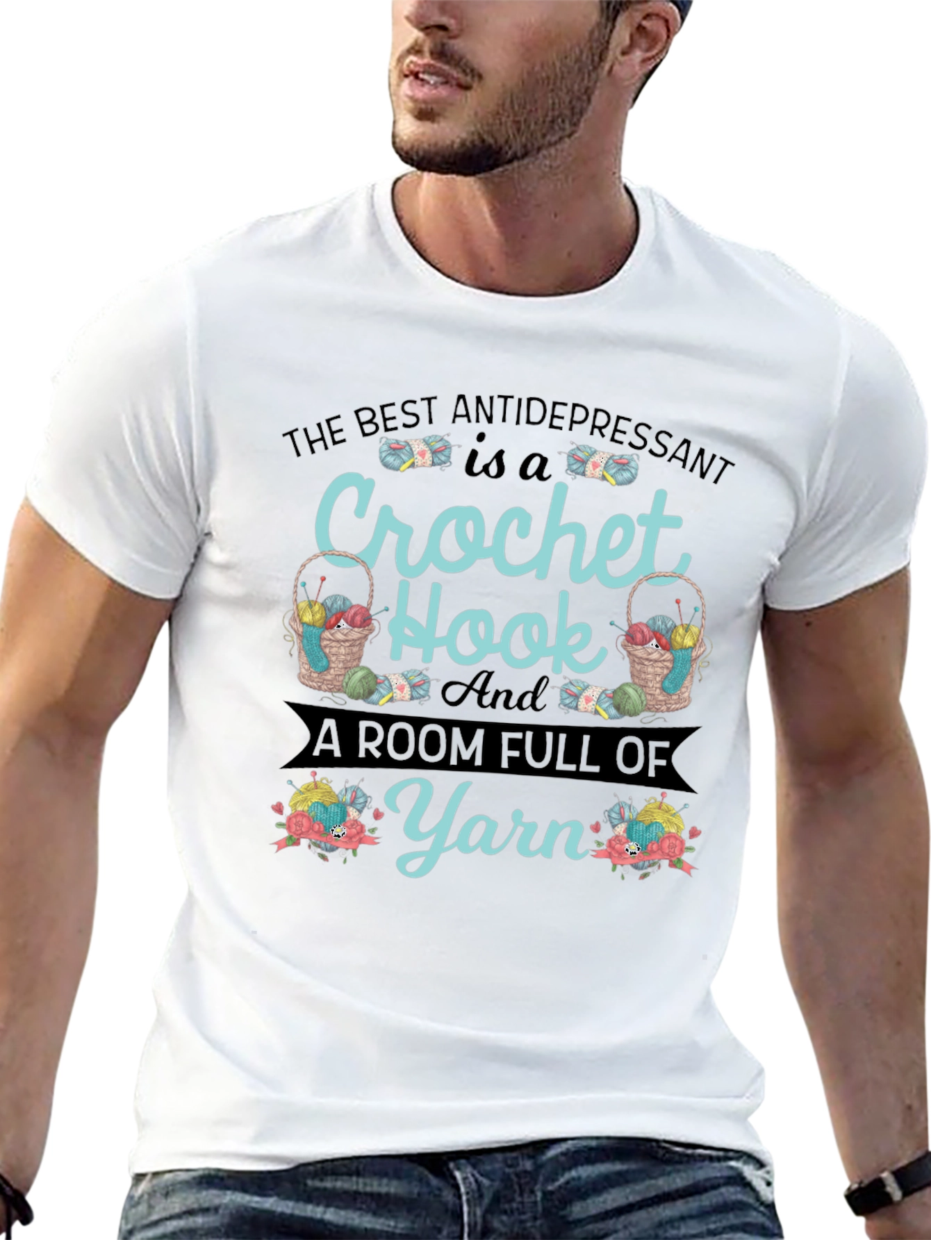 Crochet Hook & Yarn Graphic Tee