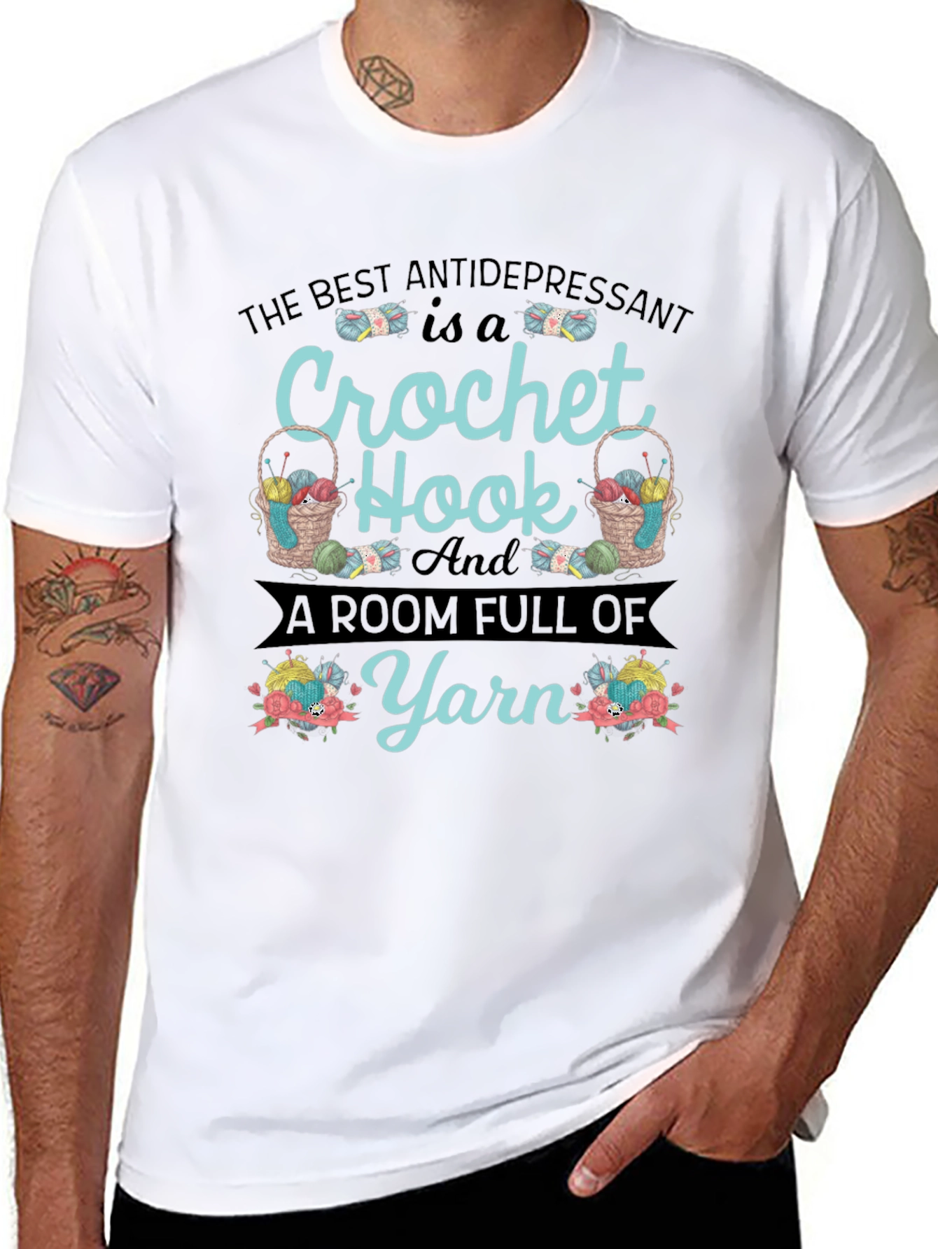 Crochet Hook & Yarn Graphic Tee