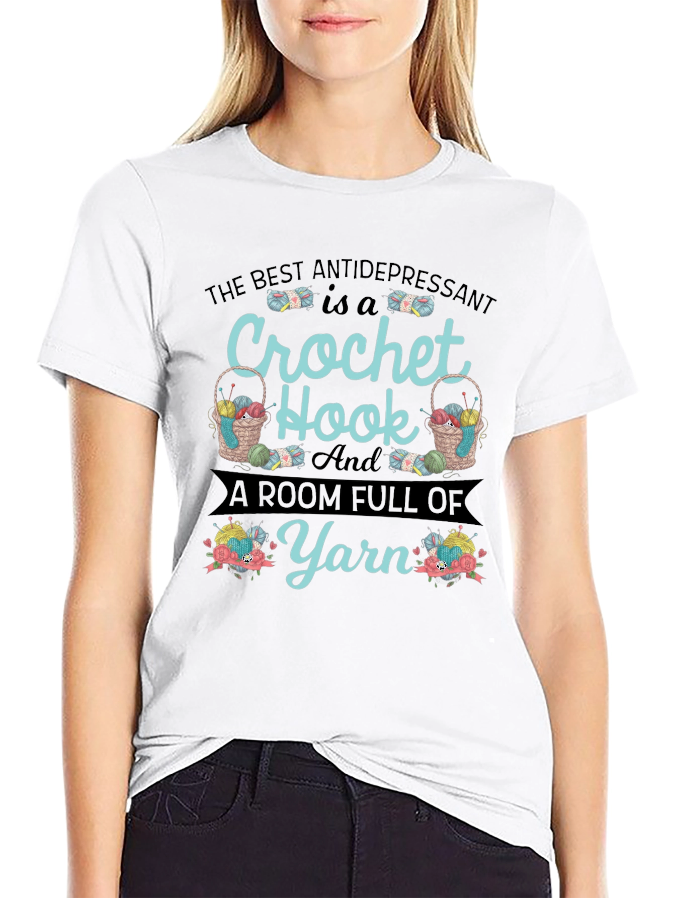 Crochet Hook & Yarn Graphic Tee