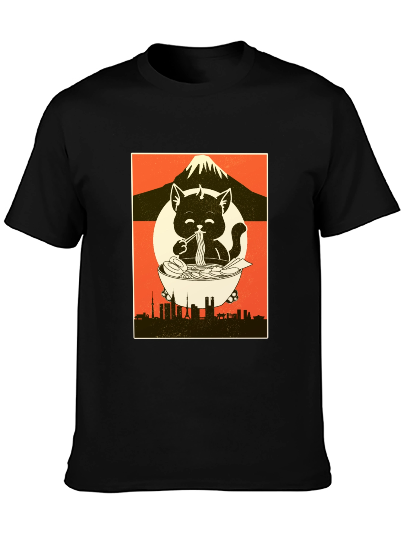 Ramen Cat Graphic Tee - Comfort & Style